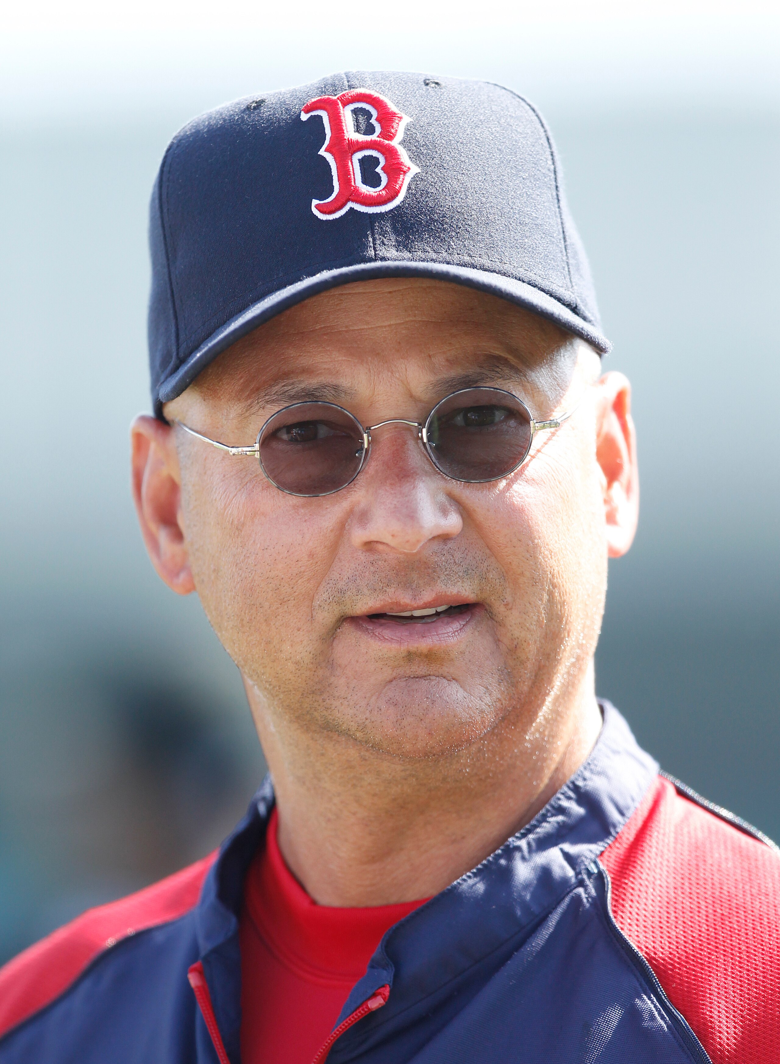 JUPITER, FL - MARCH 24: Manager Terry Francona #47 of the Boston Red Sox watches the team take batting practice prior to the game against the Florida Marlins at Roger Dean Stadium on March 24, 2011 in Jupiter, Florida. The Marlins defeated the Red Sox 15-