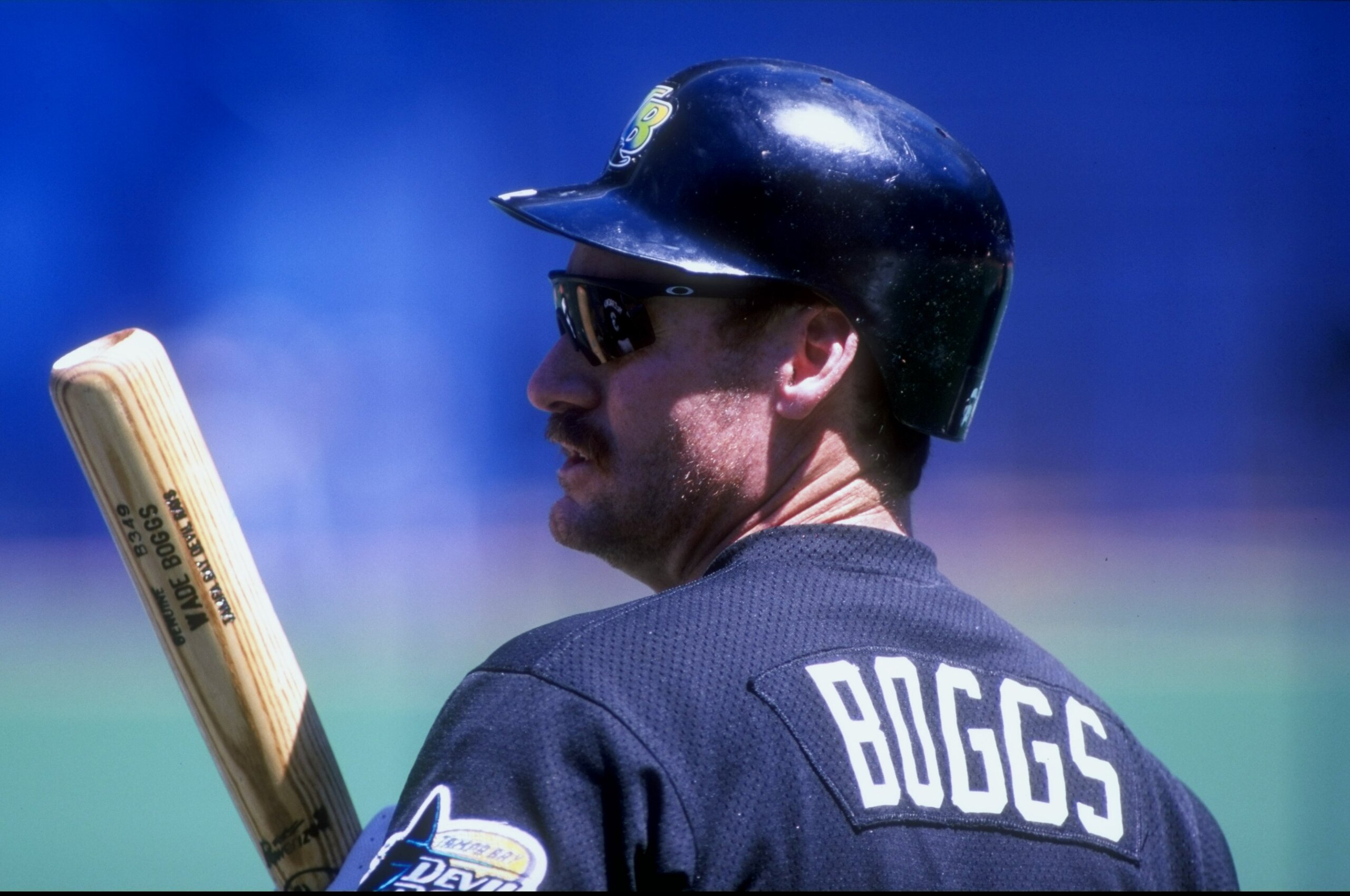 5 Jul 1998:  Infielder Wade Boggs #12 of the Tampa Bay Devil Rays looks on during a game against the Toronto Blue Jays at the Sky Dome in Toronto, Canada.  The Blue Jays defeated the Devil Rays 2-1. Mandatory Credit: Rick Stewart  /Allsport