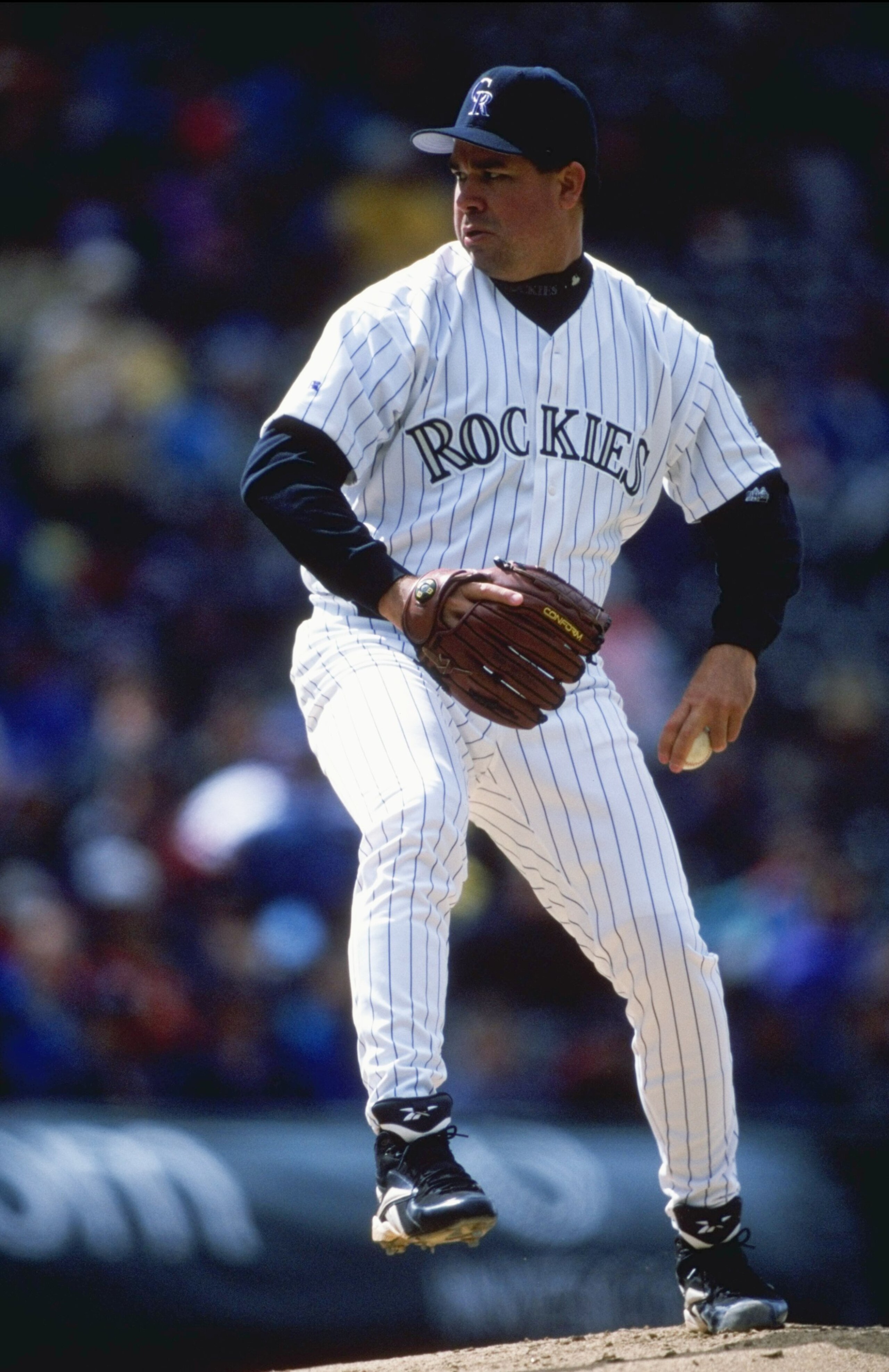 15 Apr 1999:  Pitcher Brian Bohanon #41 of the Colorado Rockies winds up for the pitch during the game against the San Diego Padres at Coors Field in Denver, Colorado. The Rockies defeated the Padres 6-4.