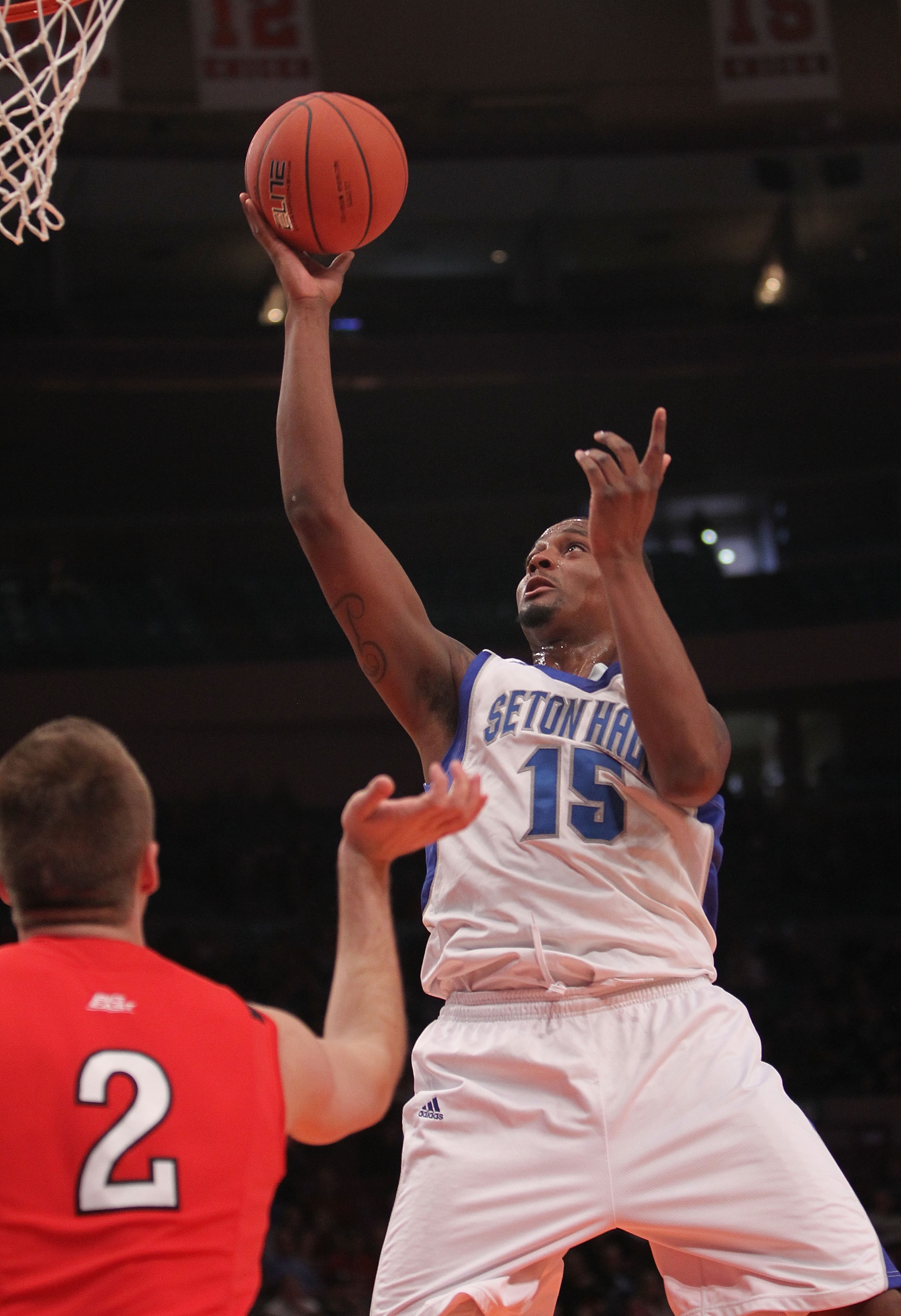 NEW YORK, NY - MARCH 08: Herb Pope #15 of the Seton Hall Pirates shoots the ball against the Rutgers Scarlet Knights at Madison Square Garden on March 8, 2011 in New York City. (Photo by Nick Laham/Getty Images) NEW YORK, NY - MARCH 08: Herb Pope #15 of the Seton Hall Pirates shoots the ball against the Rutgers Scarlet Knights at Madison Square Garden on March 8, 2011 in New York City. (Photo by Nick Laham/Getty Images)