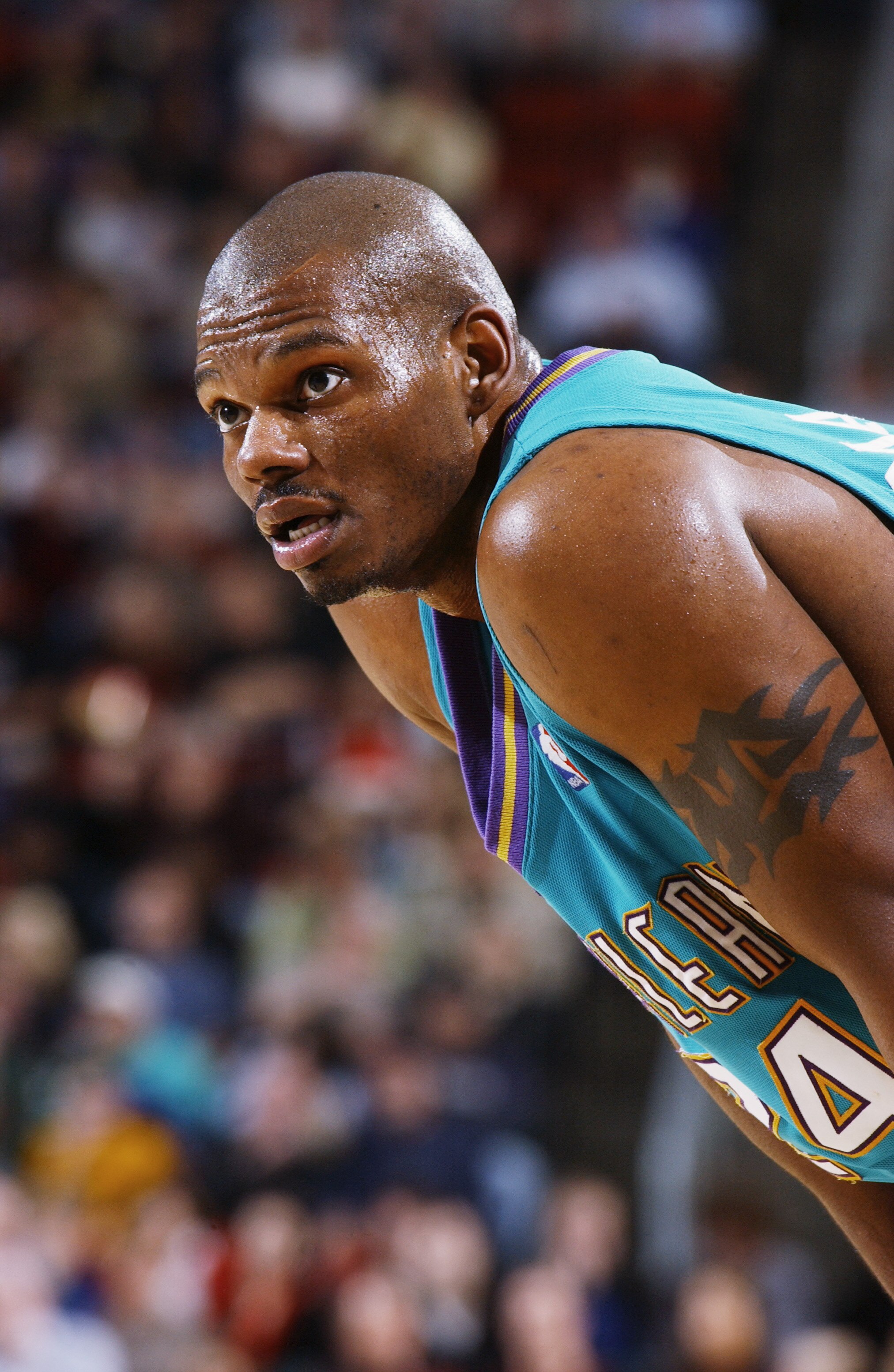 SEATTLE - DECEMBER 20:  Jamal Mashburn #24 of the New Orleans Hornets looks on during the game against the Seattle Sonics at Key Arena on December 20, 2002 in Seattle, Washington.  The Hornets won in overtime 88-86.  NOTE TO USER: User expressly acknowled