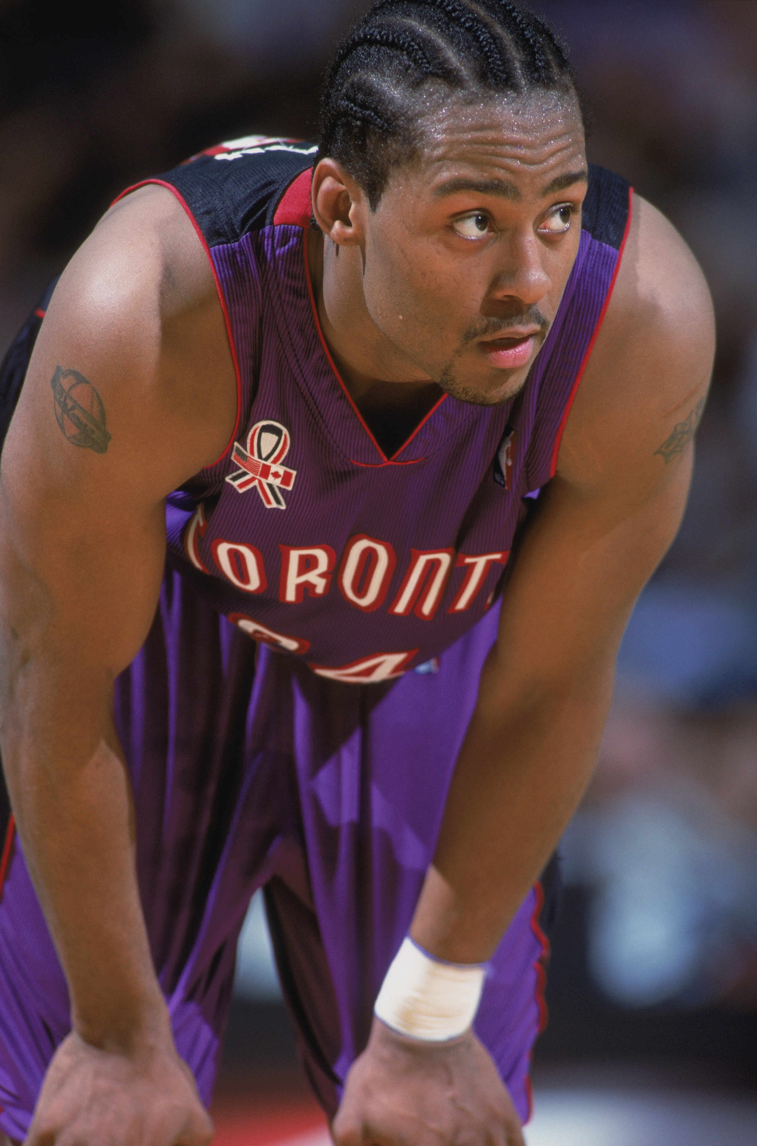 14 Nov 2001:  Forward Morris Peterson #24 of the Toronto Raptors looks on against the Sacramento Kings during the NBA game at Arco Arena in Sacramento, California. The Kings defeated the Raptors 95-86. NOTE TO USER:  User expressly acknowledges and agrees