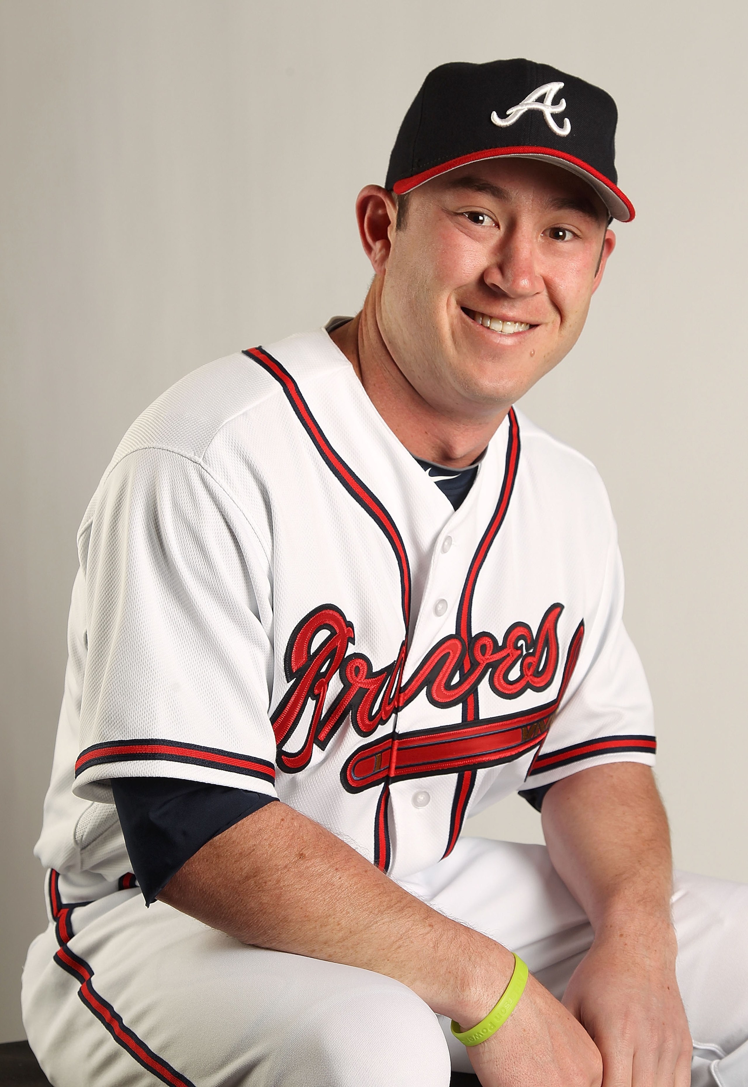 LAKE BUENA VISTA, FL - FEBRUARY 21: Matt Young #17 of the Atlanta Braves during Photo Day at  Champion Stadium at ESPN Wide World of Sports of Complex on February 21, 2011 in Lake Buena Vista, Florida.  (Photo by Mike Ehrmann/Getty Images)