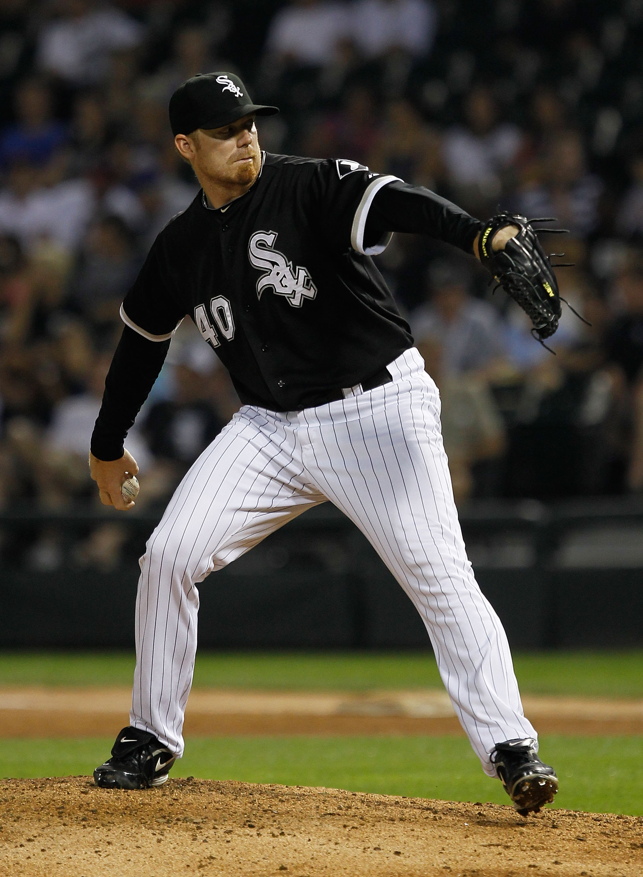 CHICAGO - JULY 07: J.J. Putz #40 of the Chicago White Sox pitches against the Los Angeles Angels of Anaheim at U.S. Cellular Field on July 7, 2010 in Chicago, Illinois. The White Sox defeated the Angels 5-2. (Photo by Jonathan Daniel/Getty Images)
