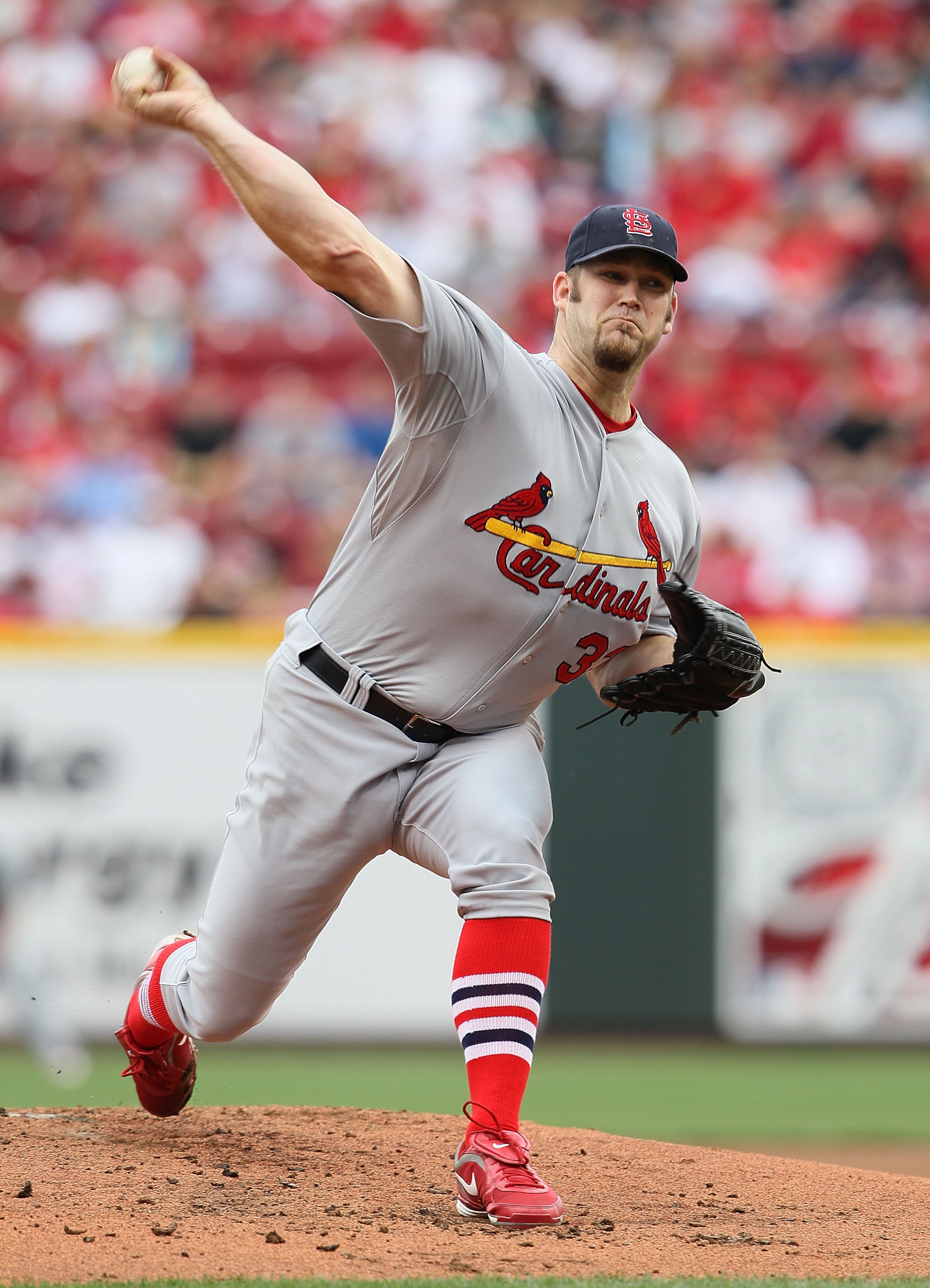 CINCINNATI - MAY 16: Brad Penny #33 of the St. Louis Cardinals throws a pitch during the game against the Cincinnati Reds at Great American Ball Park on May 16, 2010 in Cincinnati, Ohio. (Photo by Andy Lyons/Getty Images) CINCINNATI - MAY 16: Brad Penny #33 of the St. Louis Cardinals throws a pitch during the game against the Cincinnati Reds at Great American Ball Park on May 16, 2010 in Cincinnati, Ohio. (Photo by Andy Lyons/Getty Images)