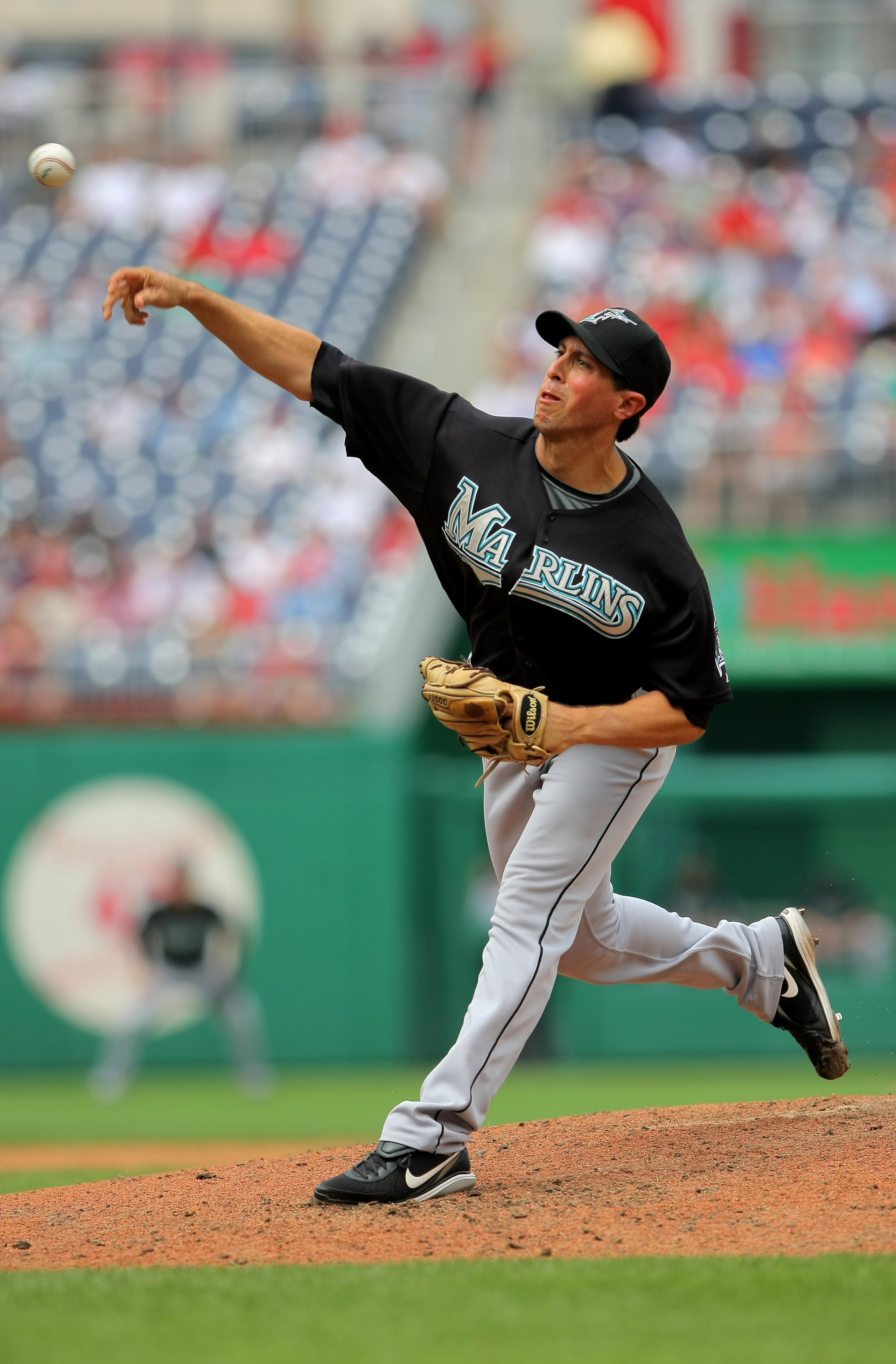 WASHINGTON - AUGUST 06: Relief pitcher Brian Sanches #44 of the Florida Marlins delivers against the Washington Nationals at Nationals Park on August 6, 2009 in Washington, DC. The Nationals defeated the Marlins 12-8. (Photo by Doug Pensinger/Getty Imag WASHINGTON - AUGUST 06: Relief pitcher Brian Sanches #44 of the Florida Marlins delivers against the Washington Nationals at Nationals Park on August 6, 2009 in Washington, DC. The Nationals defeated the Marlins 12-8. (Photo by Doug Pensinger/Getty Imag