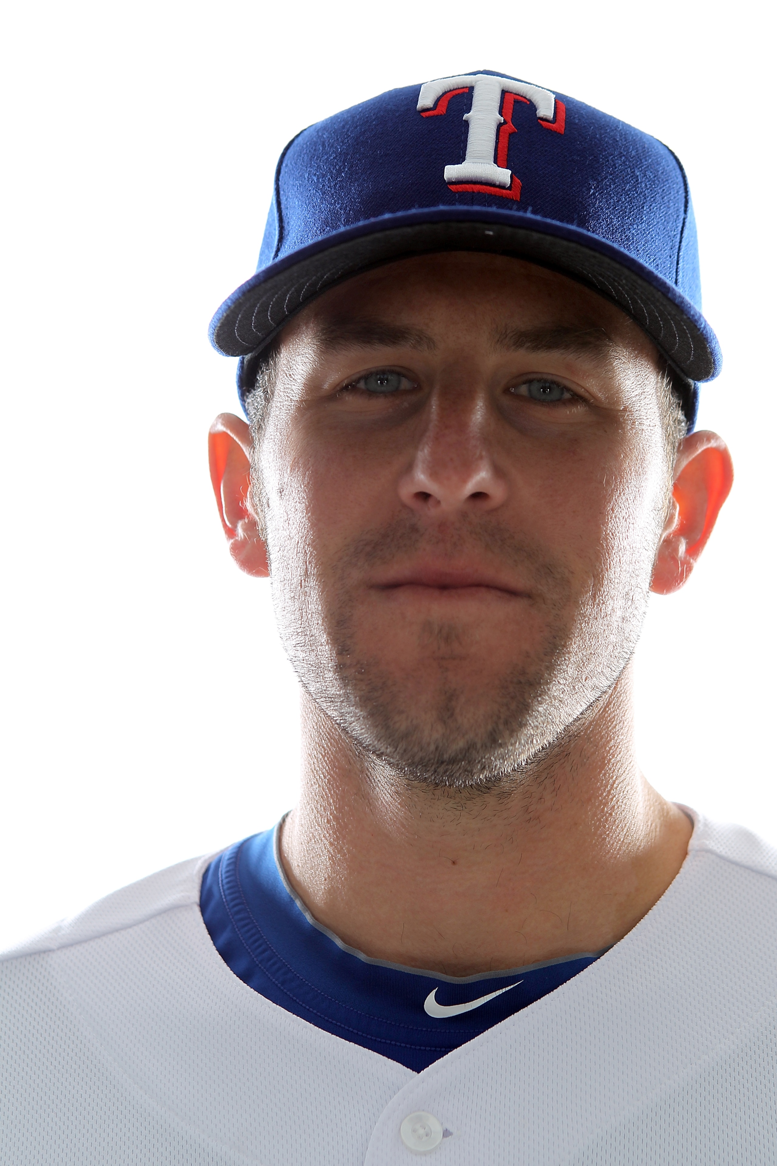 SURPRISE, AZ - FEBRUARY 25:  Darren O'Day #56 of the Texas Rangers poses for a portrait during Spring Training Media Day on February 25, 2011 at Surprise Stadium in Surprise, Arizona.  (Photo by Jonathan Ferrey/Getty Images)