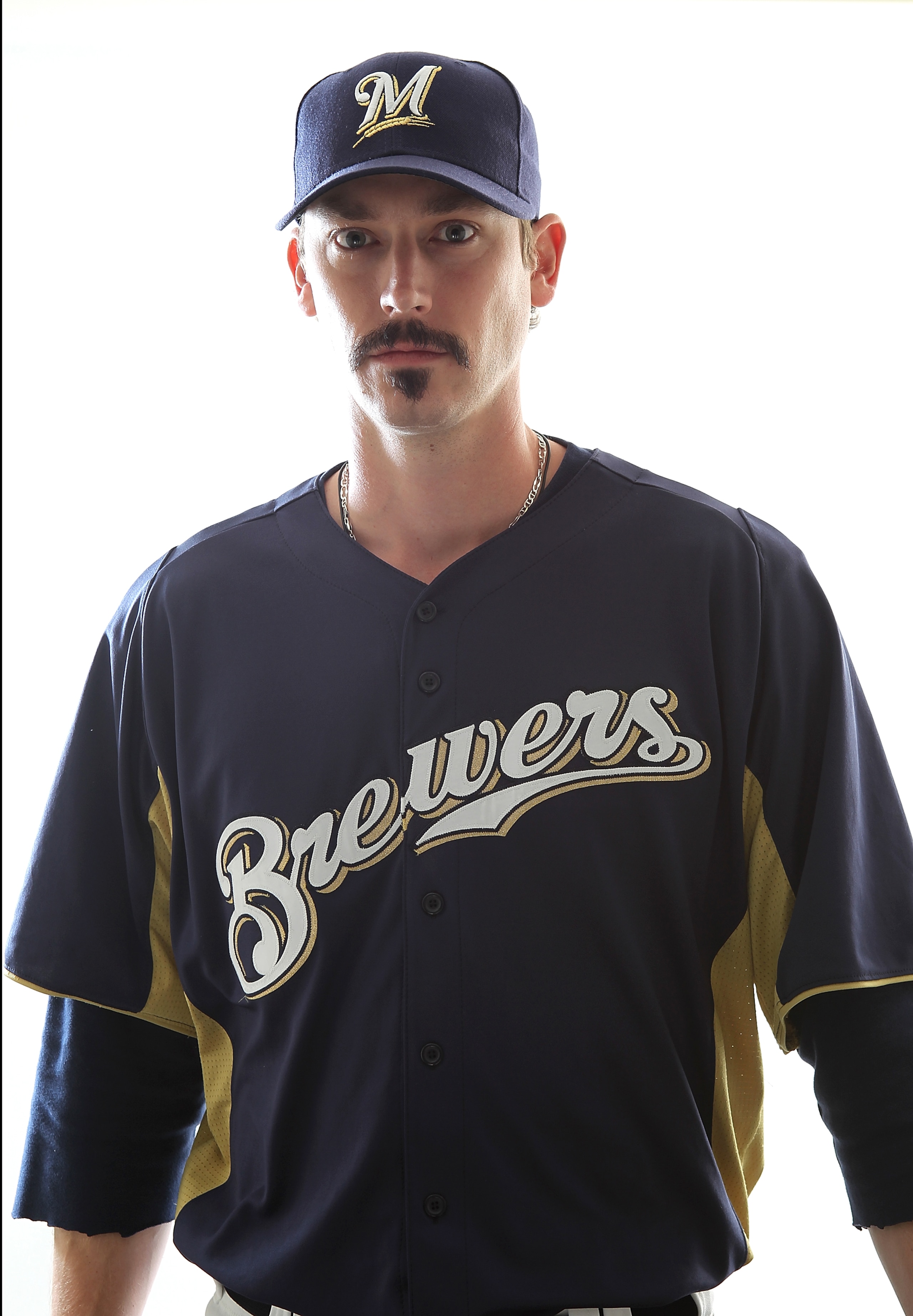 MARYVALE, AZ - FEBRUARY 24:  John Axford #59 of the Milwaukee Brewers poses for a portrait during Spring Training Media Day on February 24, 2011 at Maryvale Stadium in Maryvale, Arizona.  (Photo by Jonathan Ferrey/Getty Images)