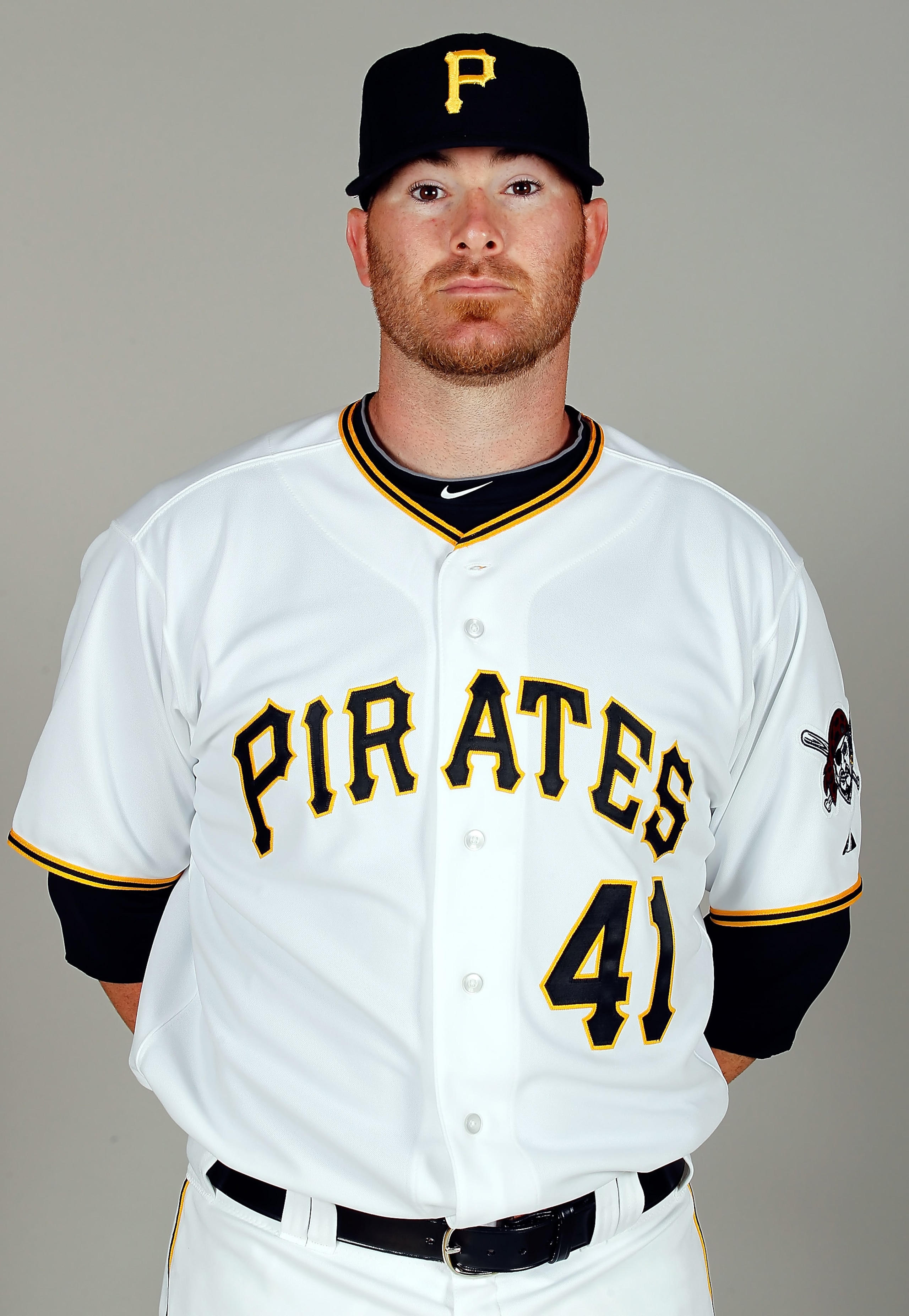 BRADENTON, FL - FEBRUARY 20:  Catcher Ryan Doumit #41 of the Pittsburgh Pirates poses for a photo during photo day at Pirate City on February 20, 2011 in Bradenton, Florida.  (Photo by J. Meric/Getty Images)