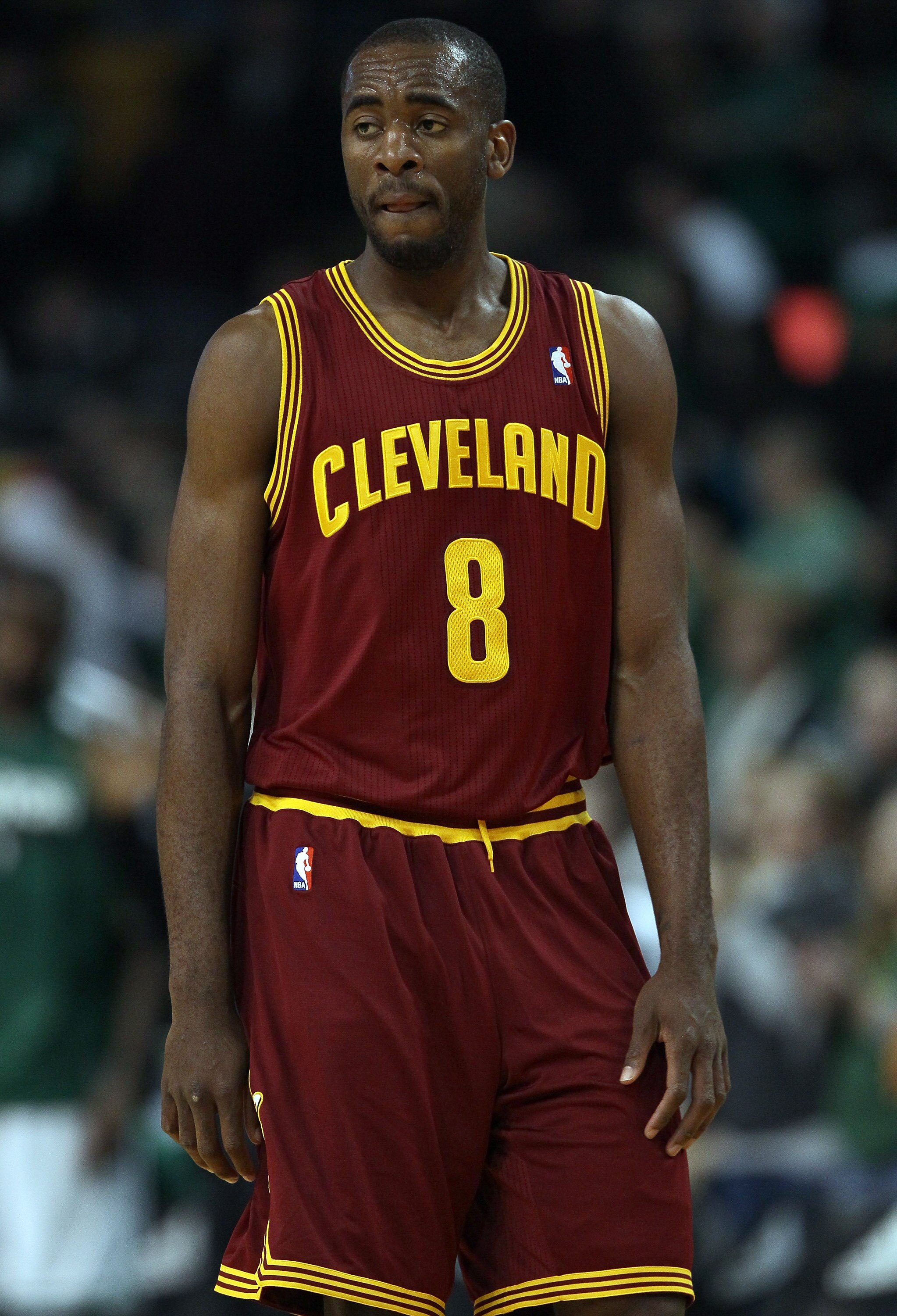 BOSTON, MA - JANUARY 25: Christian Eyenga #8 of the of the Cleveland Cavaliers reacts after the loss to the Boston Celtics on January 25, 2011 at the TD Garden in Boston, Massachusetts. The Celtics defeated the Cavaliers 112-95. NOTE TO USER: User expre BOSTON, MA - JANUARY 25: Christian Eyenga #8 of the of the Cleveland Cavaliers reacts after the loss to the Boston Celtics on January 25, 2011 at the TD Garden in Boston, Massachusetts. The Celtics defeated the Cavaliers 112-95. NOTE TO USER: User expre