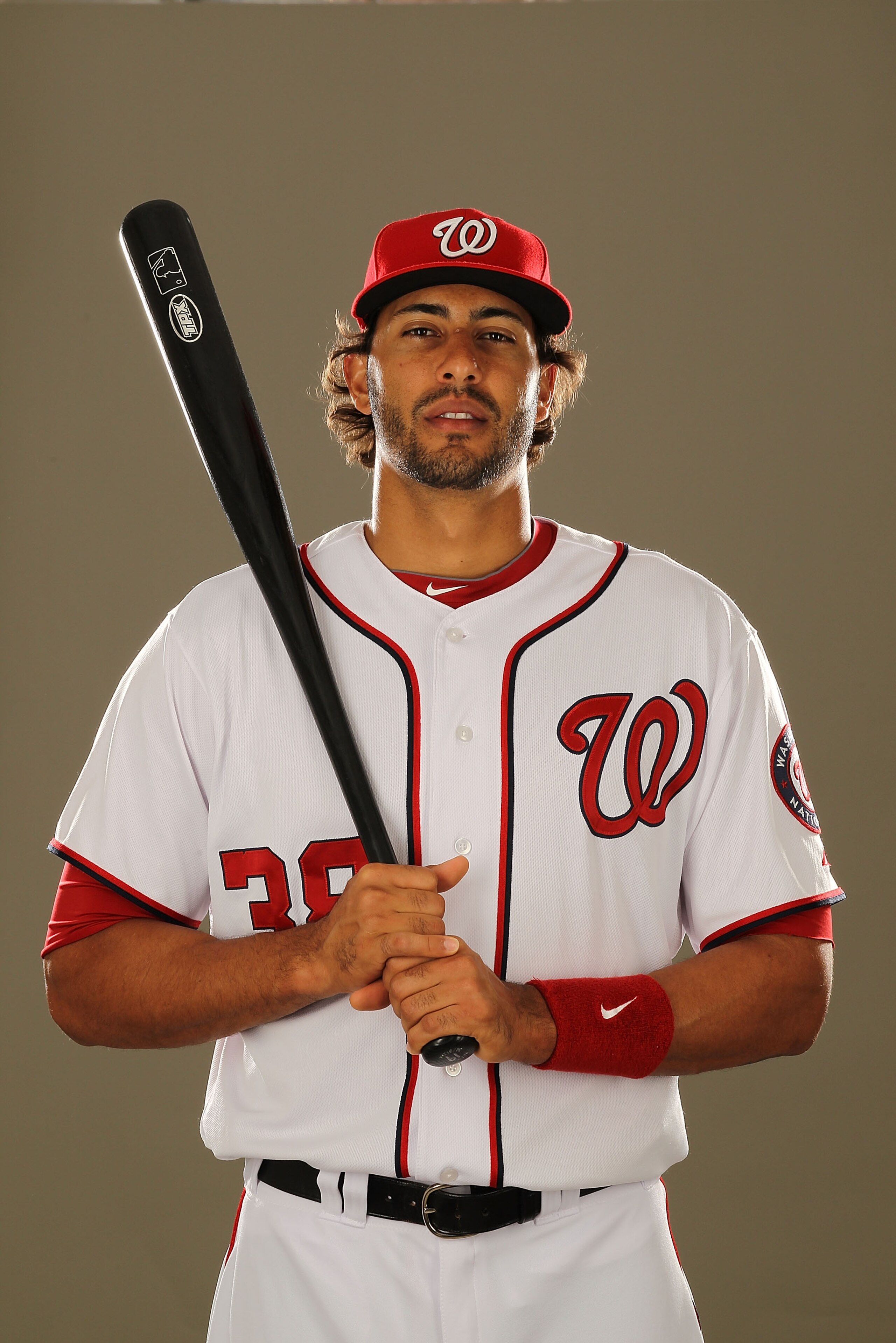 VIERA, FL - FEBRUARY 25:  Michael Morse #38 of the Washington Nationals poses for a portrait during Spring Training Photo Day at Space Coast Stadium on February 25, 2011 in Viera, Florida.  (Photo by Al Bello/Getty Images)