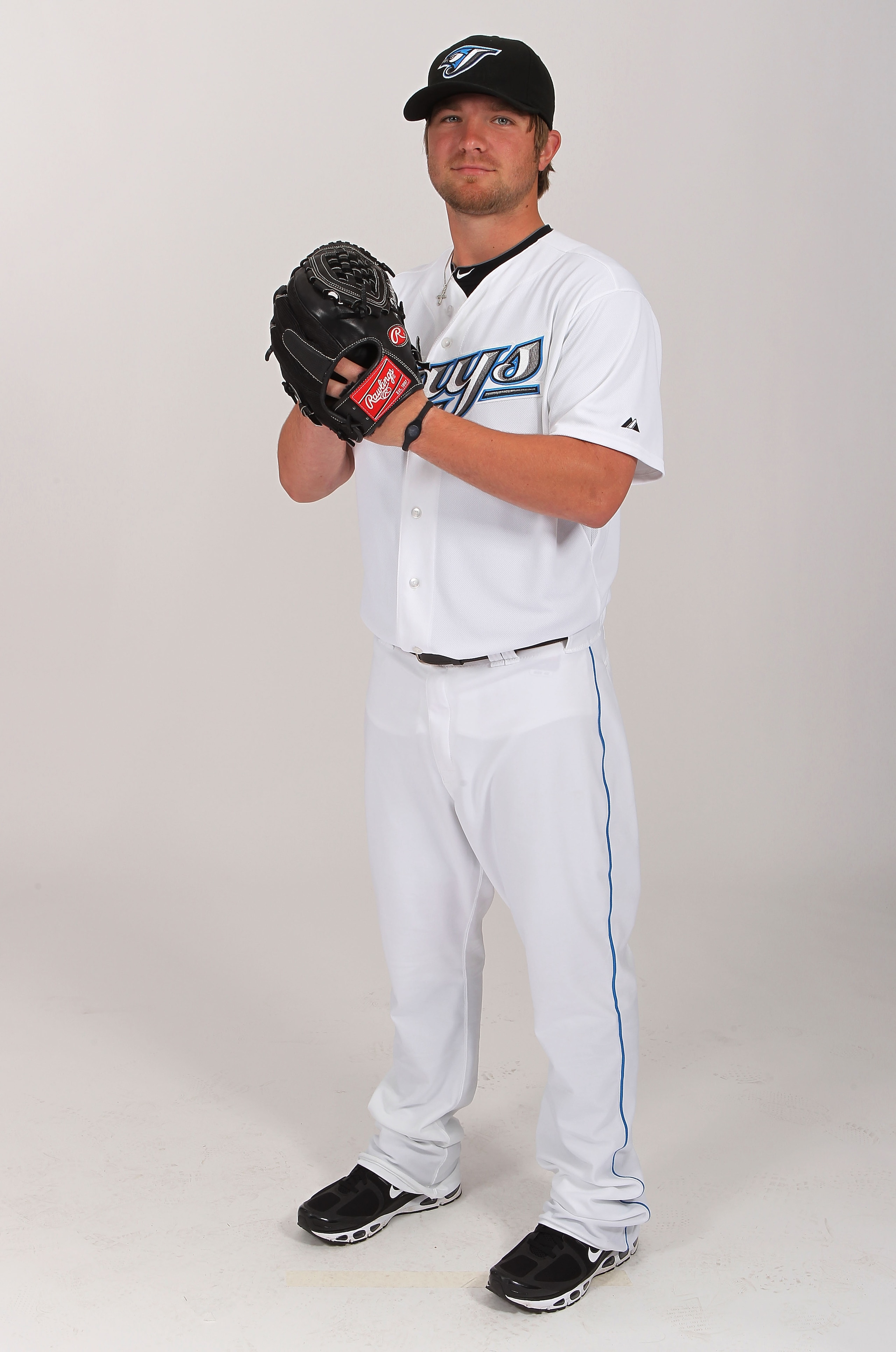 DUNEDIN, FL - FEBRUARY 20:  Kyle Drabek #4 of the Toronto Blue Jays poses during photo day at Florida Auto Exchange Stadium on February 20, 2011 in Dunedin, Florida.  (Photo by Nick Laham/Getty Images)