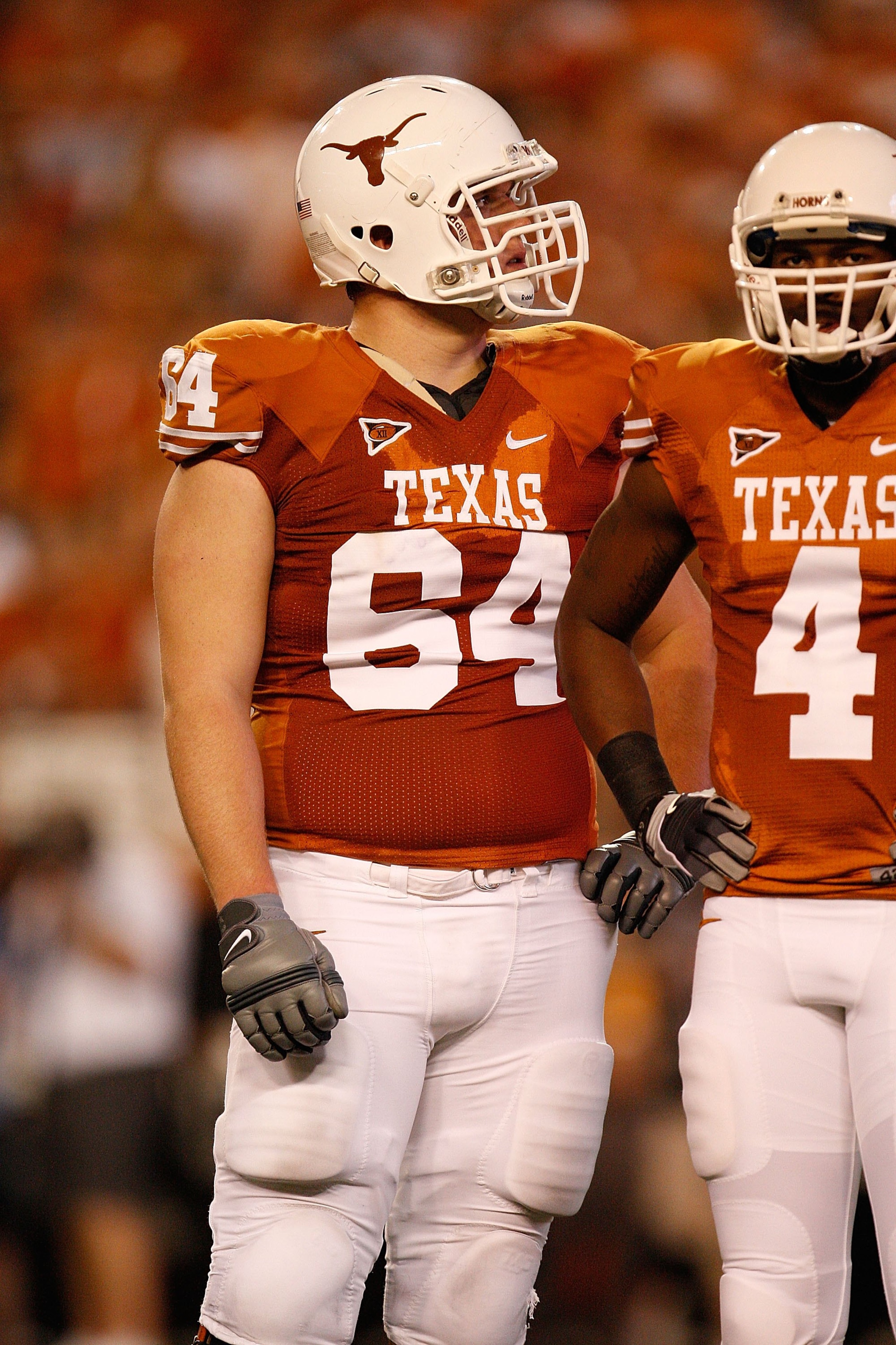 AUSTIN, TX - SEPTEMBER 19: Tackle Kyle Hix #64 of the Texas Longhorns at Darrell K Royal-Texas Memorial Stadium on September 19, 2009 in Austin, Texas. (Photo by Ronald Martinez/Getty Images) AUSTIN, TX - SEPTEMBER 19: Tackle Kyle Hix #64 of the Texas Longhorns at Darrell K Royal-Texas Memorial Stadium on September 19, 2009 in Austin, Texas. (Photo by Ronald Martinez/Getty Images)