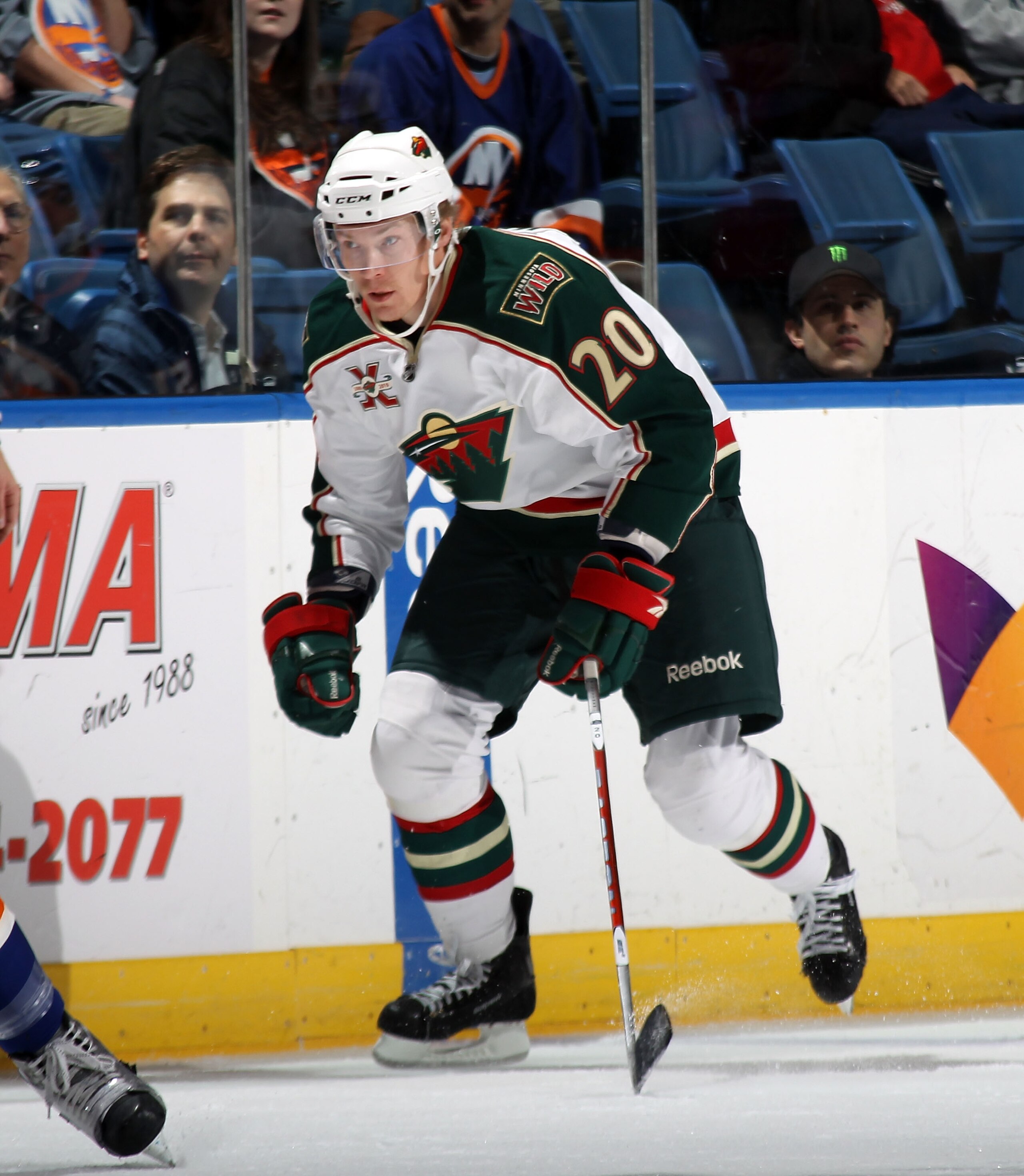 UNIONDALE, NY - MARCH 02:  Antti Miettinen #20 of the Minnesota Wild skates against the New York Islanders at the Nassau Coliseum on March 2, 2011 in Uniondale, New York. The Islanders defeated the Wild 4-1.  (Photo by Bruce Bennett/Getty Images)