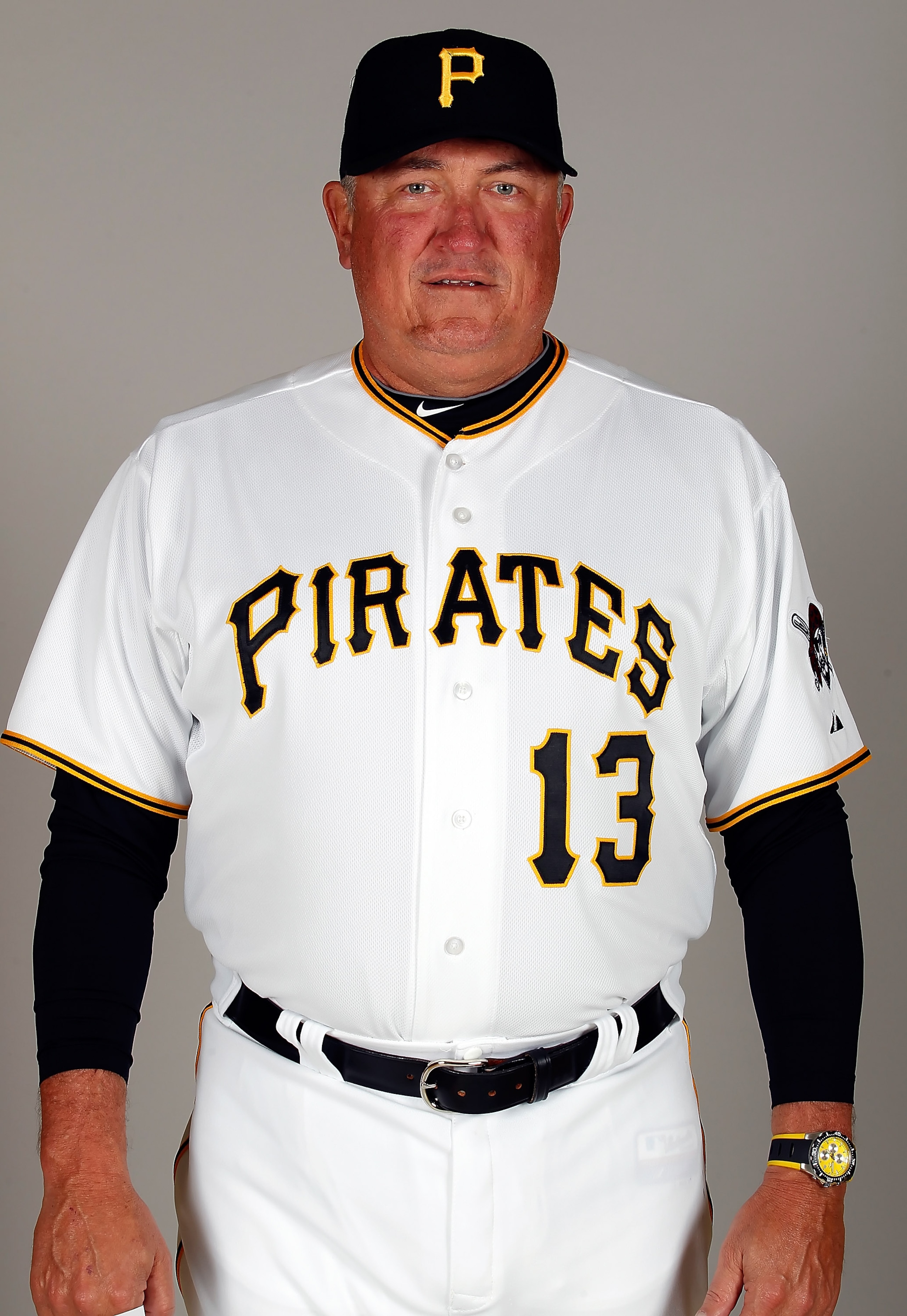 BRADENTON, FL - FEBRUARY 20:  Manager Clint Hurdle #13 of the Pittsburgh Pirates poses for a photo during photo day at Pirate City on February 20, 2011 in Bradenton, Florida.  (Photo by J. Meric/Getty Images)