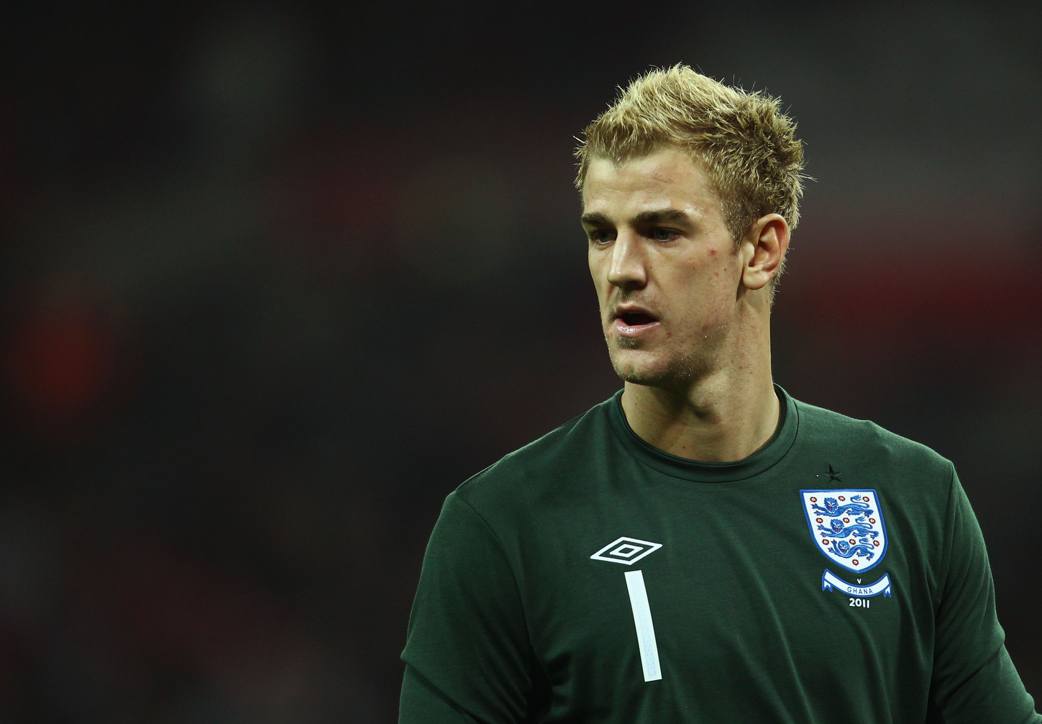 LONDON, ENGLAND - MARCH 29:  Joe Hart of England shows his dejection after conceding a goal  during the international friendly match between England and Ghana at Wembley Stadium on March 29, 2011 in London, England.  (Photo by Julian Finney/Getty Images)