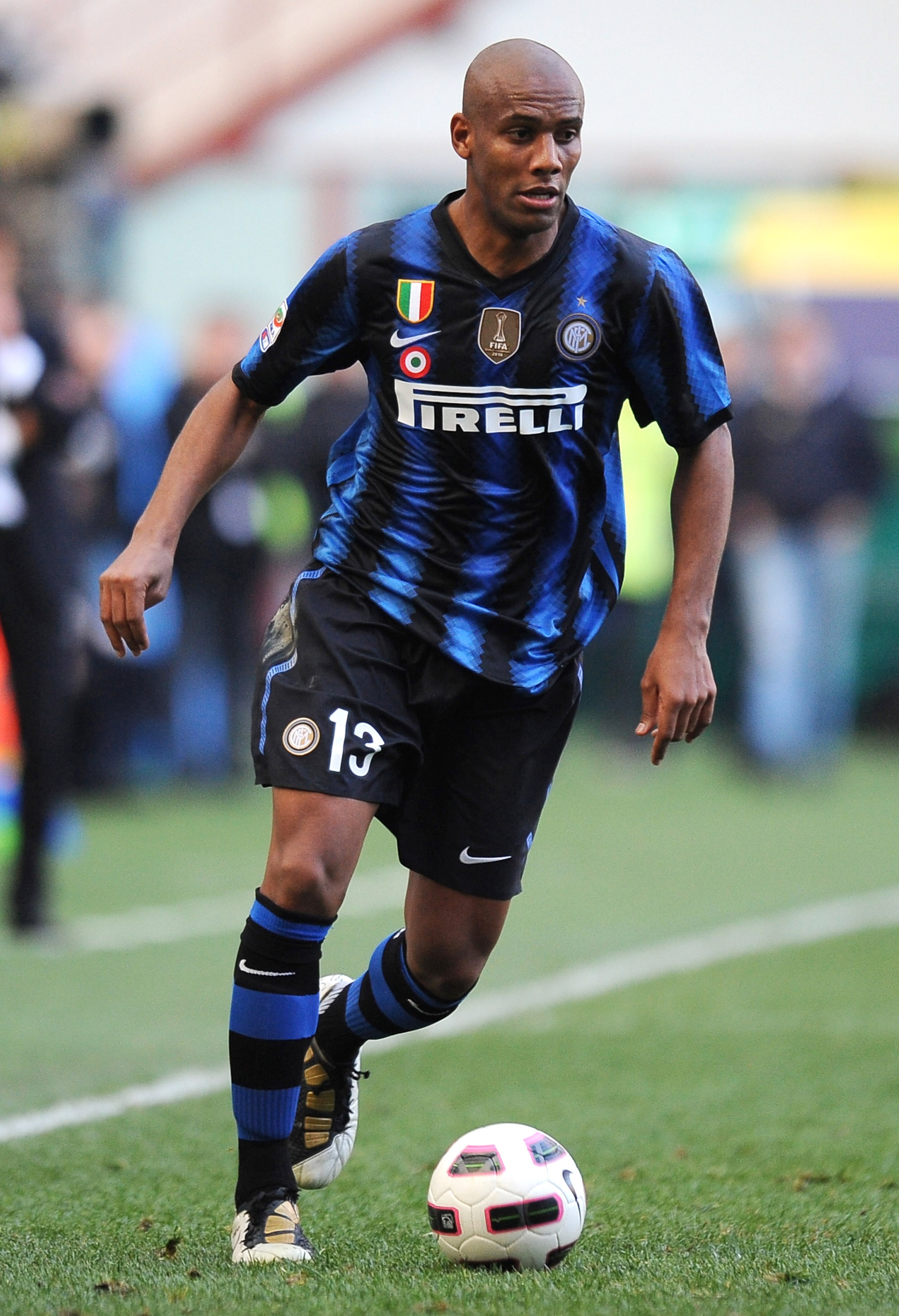 MILAN, ITALY - MARCH 20:  Maicon of Inter Milan in action during the Serie A match between FC Internazionale Milano and Lecce at Stadio Giuseppe Meazza on March 20, 2011 in Milan, Italy.  (Photo by Tullio M. Puglia/Getty Images)