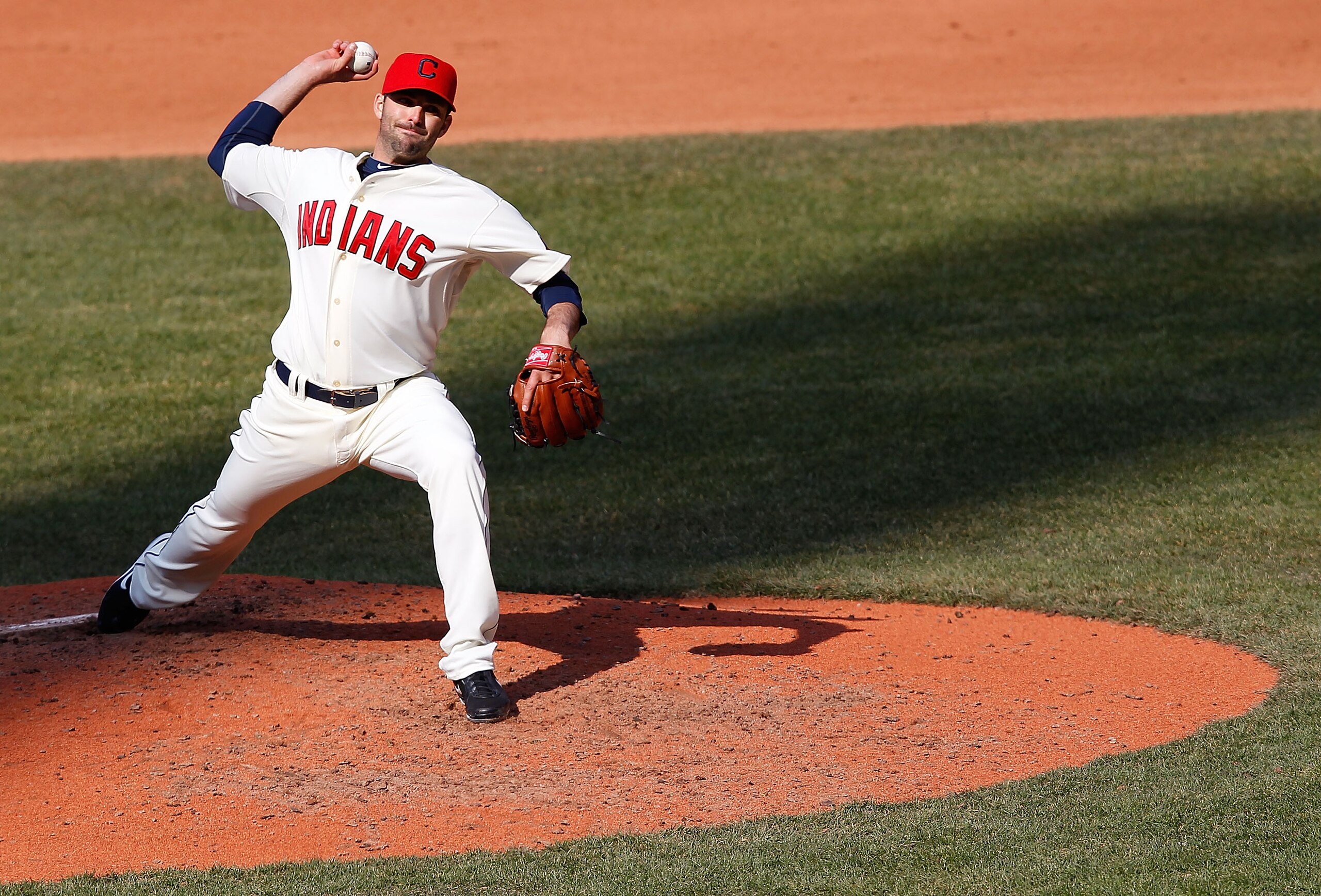 CLEVELAND - APRIL 01:  Justin Germano #39 of the Cleveland Indians pitches against the Chicago White Sox during the Opening Day game on April 1, 2011 at Progressive Field in Cleveland, Ohio.  (Photo by Jared Wickerham/Getty Images)