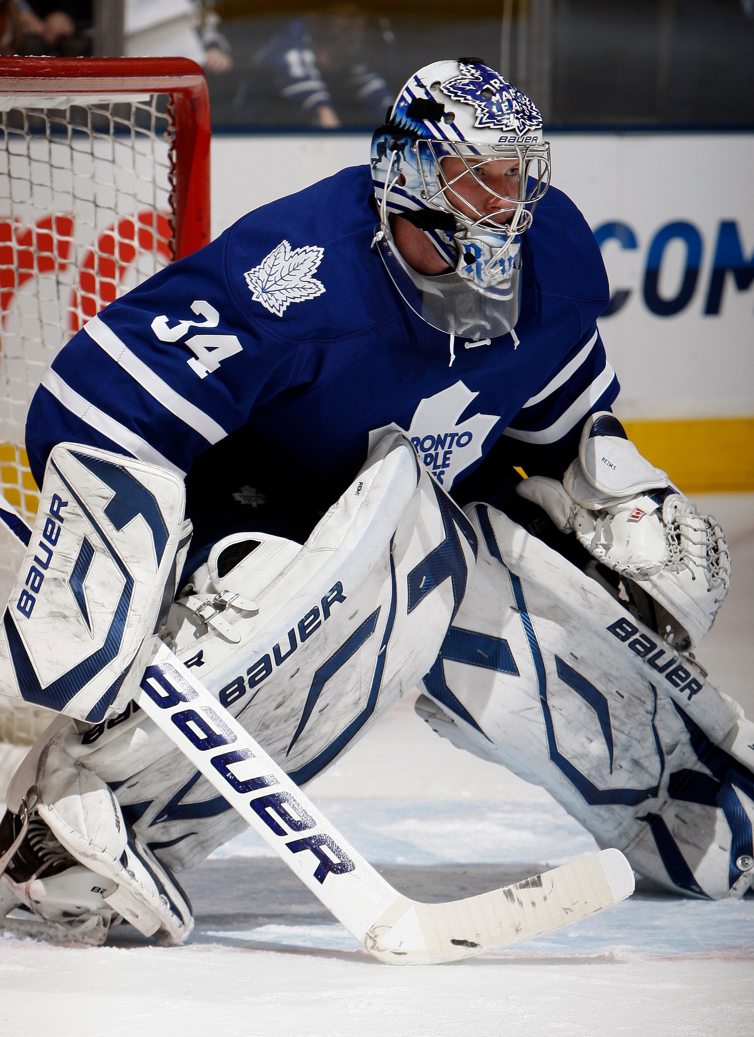 TORONTO, CANADA - FEBRUARY 26: James Reimer #34 of the Toronto Maple Leafs guards the net during the game against the Pittsburgh Penguins at the Air Canada Centre February 26, 2011 in Toronto, Ontario, Canada. (Photo by Abelimages/Getty Images) TORONTO, CANADA - FEBRUARY 26: James Reimer #34 of the Toronto Maple Leafs guards the net during the game against the Pittsburgh Penguins at the Air Canada Centre February 26, 2011 in Toronto, Ontario, Canada. (Photo by Abelimages/Getty Images)