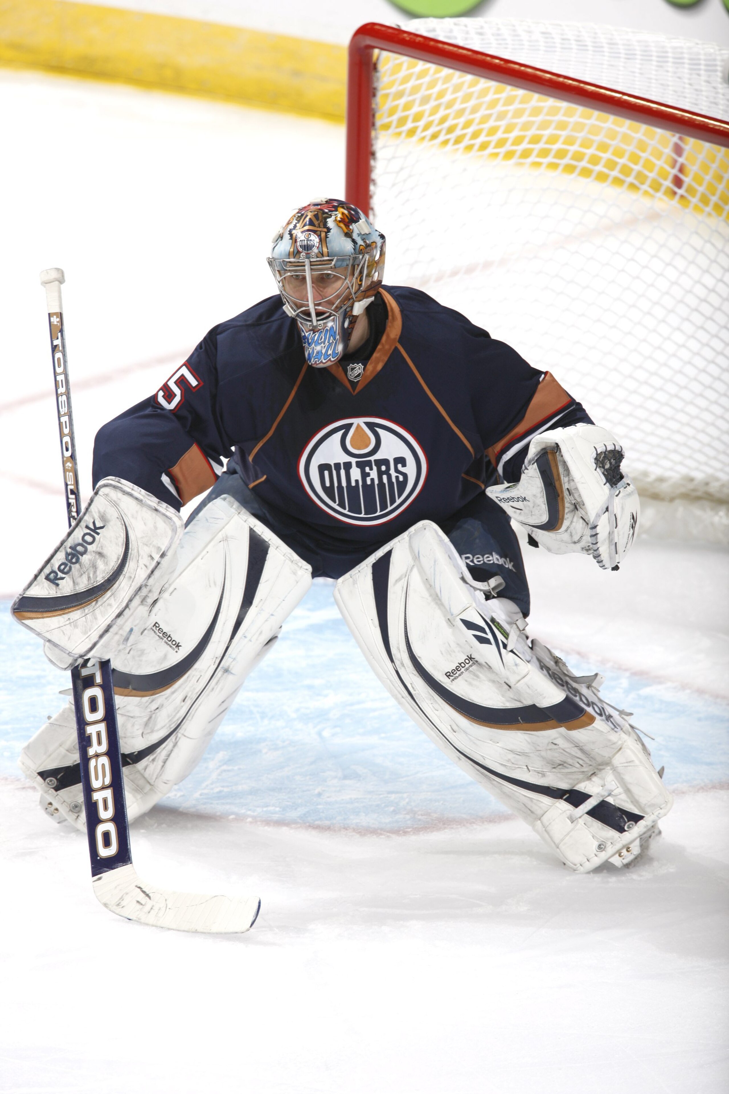 EDMONTON, CANADA - JANUARY 18: Nikolai Khabibulin #35 of the Edmonton Oilers defends the goal against the Minnesota Wild on January 18, 2011 at Rexall Place in Edmonton, Alberta, Canada. (Photo by Dale MacMillan/Getty Images)