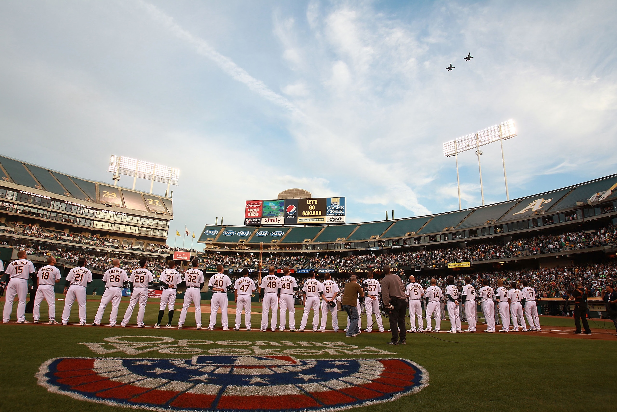 OAKLAND, CA - APRIL 1: A general view before the Oakland Athletics and the Seattle Mariners opening day game of Major League Baseball at the Oakland-Alameda County Coliseum on April 1, 2011 in Oakland, California.  (Photo by Jed Jacobsohn/Getty Images)