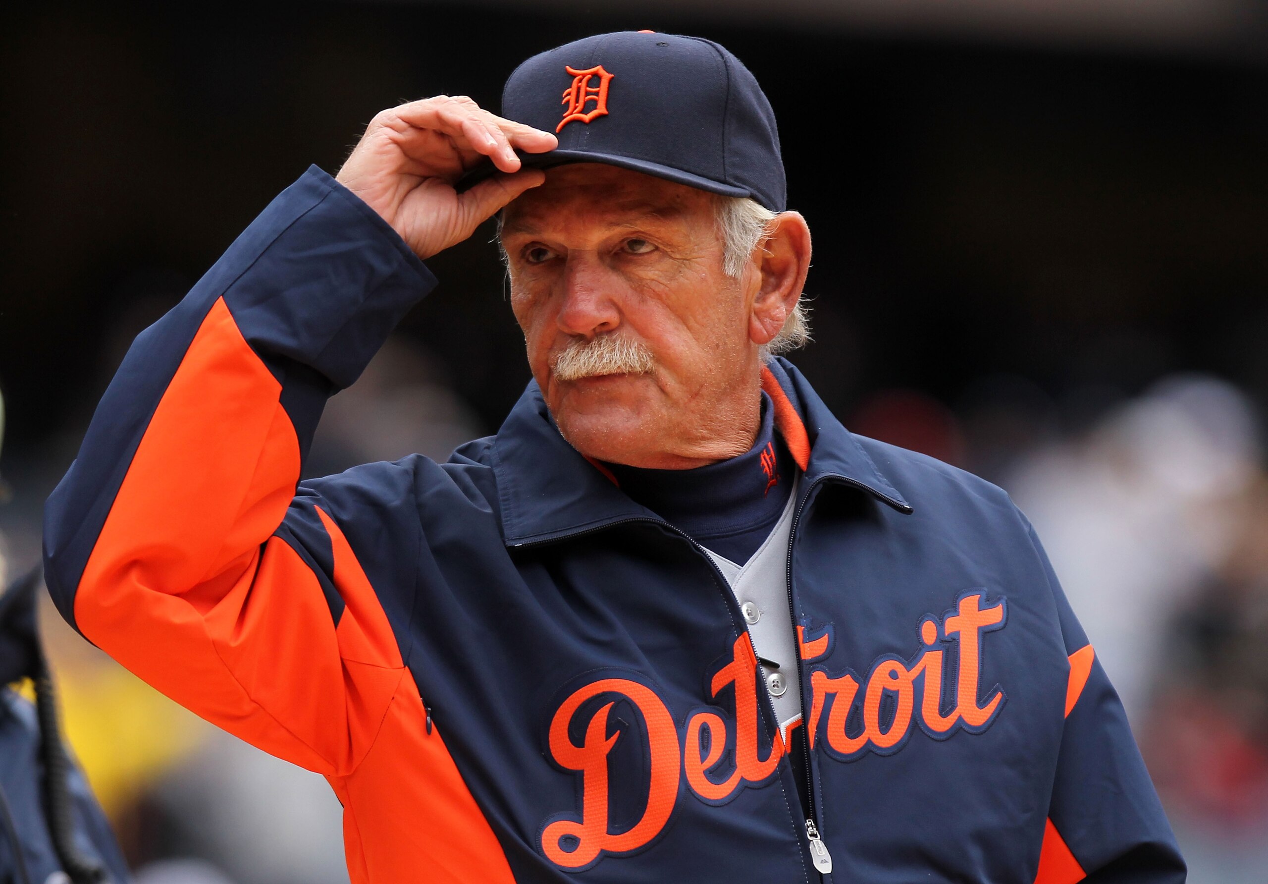 NEW YORK, NY - MARCH 31:  Jim Leyland, Manager of the Detroit Tigers looks on before playing the New York Yankees on Opening Day at Yankee Stadium on March 31, 2011 in New York City. The Yankees won 6-3 in the ninth inning.  (Photo by Nick Laham/Getty Ima