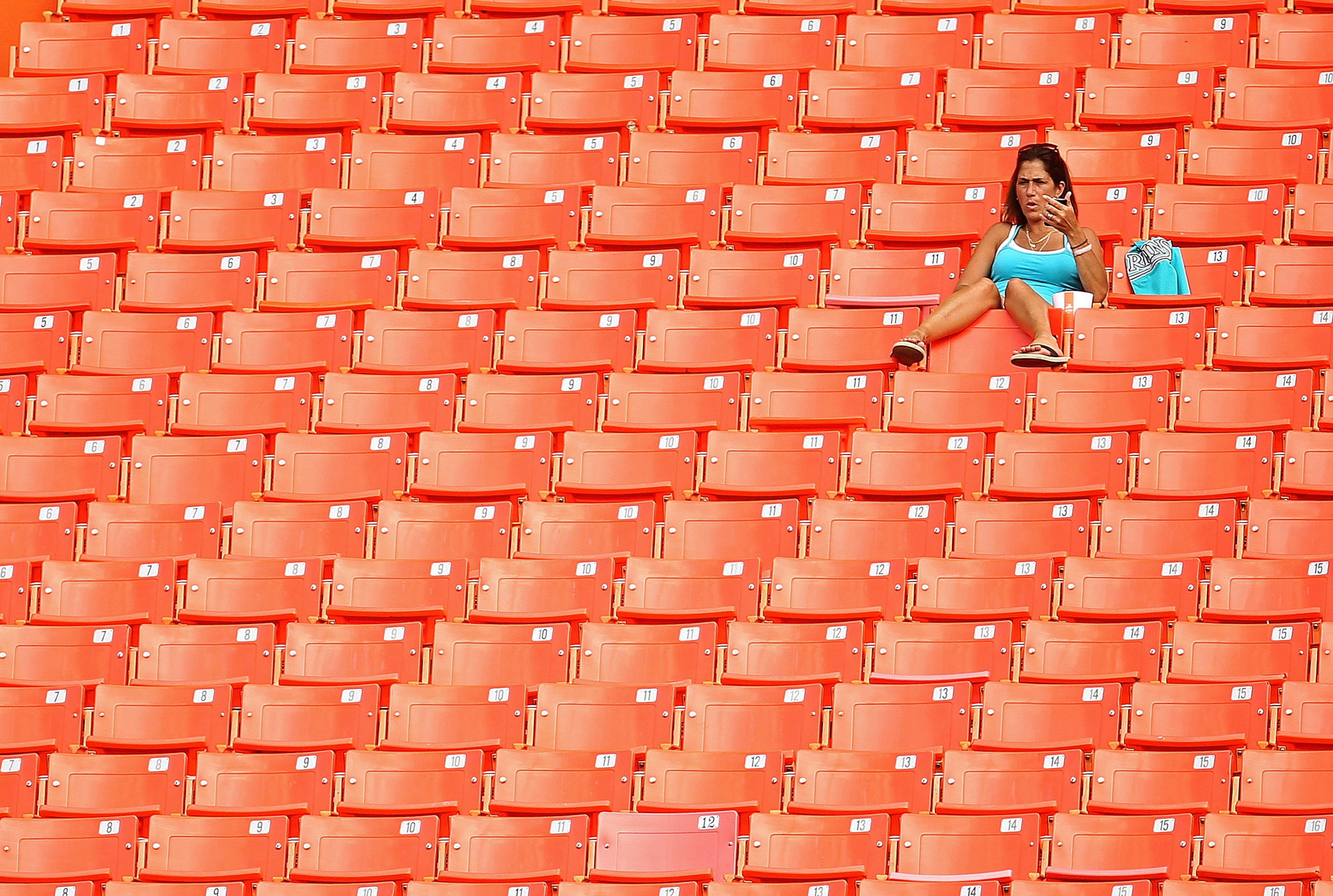 MIAMI GARDENS, FL - APRIL 01: Florida Marlins fans watch batting practice during opening day against the New York Mets at Sun Life Stadium on April 1, 2011 in Miami Gardens, Florida. (Photo by Mike Ehrmann/Getty Images) MIAMI GARDENS, FL - APRIL 01: Florida Marlins fans watch batting practice during opening day against the New York Mets at Sun Life Stadium on April 1, 2011 in Miami Gardens, Florida. (Photo by Mike Ehrmann/Getty Images)