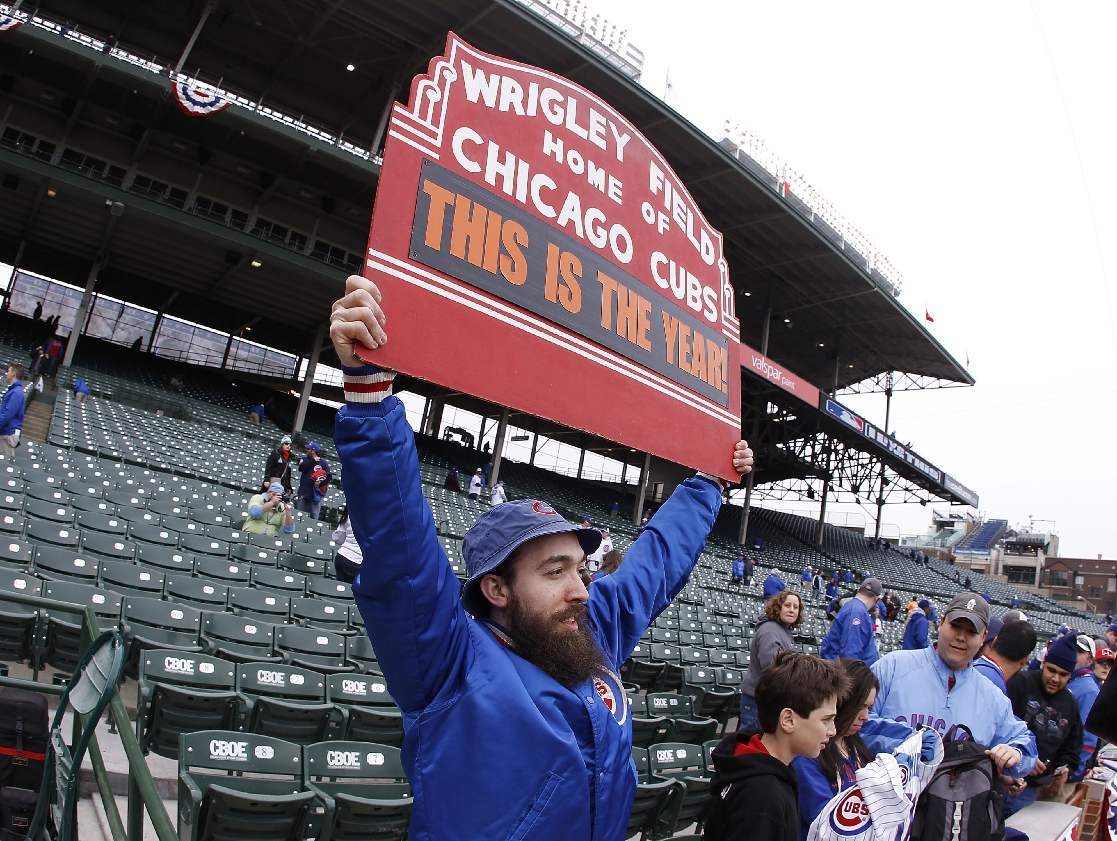CHICAGO, IL - APRIL 01: A fan showes his support after entering the stadium prior to the Chicago Cubs playing the Pittsburgh Pirates on opening day at Wrigley Field on April 1, 2011 in Chicago, Illinois. (Photo by Gregory Shamus/Getty Images) CHICAGO, IL - APRIL 01: A fan showes his support after entering the stadium prior to the Chicago Cubs playing the Pittsburgh Pirates on opening day at Wrigley Field on April 1, 2011 in Chicago, Illinois. (Photo by Gregory Shamus/Getty Images)