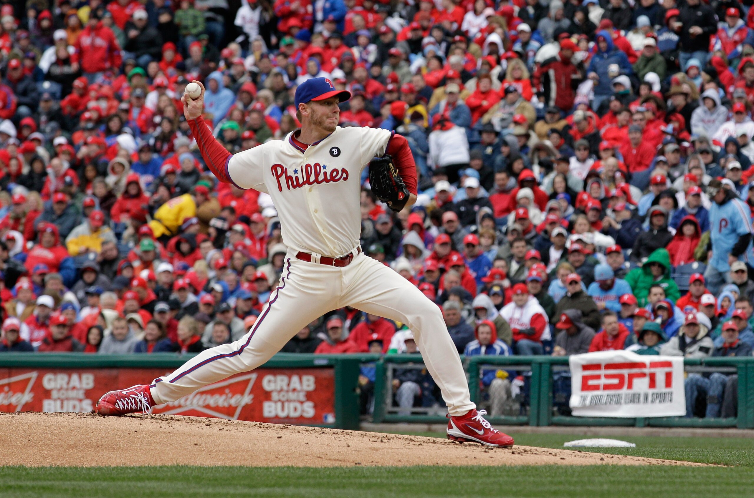 PHILADELPHIA, PA - APRIL 01: Starting pitcher Roy Halladay #34 of the Philadelphia Phillies delivers to a Houston Astros batter during the third inning of opening day at Citizens Bank Park on April 1, 2011 in Philadelphia, Pennsylvania. (Photo by Rob Ca PHILADELPHIA, PA - APRIL 01: Starting pitcher Roy Halladay #34 of the Philadelphia Phillies delivers to a Houston Astros batter during the third inning of opening day at Citizens Bank Park on April 1, 2011 in Philadelphia, Pennsylvania. (Photo by Rob Ca