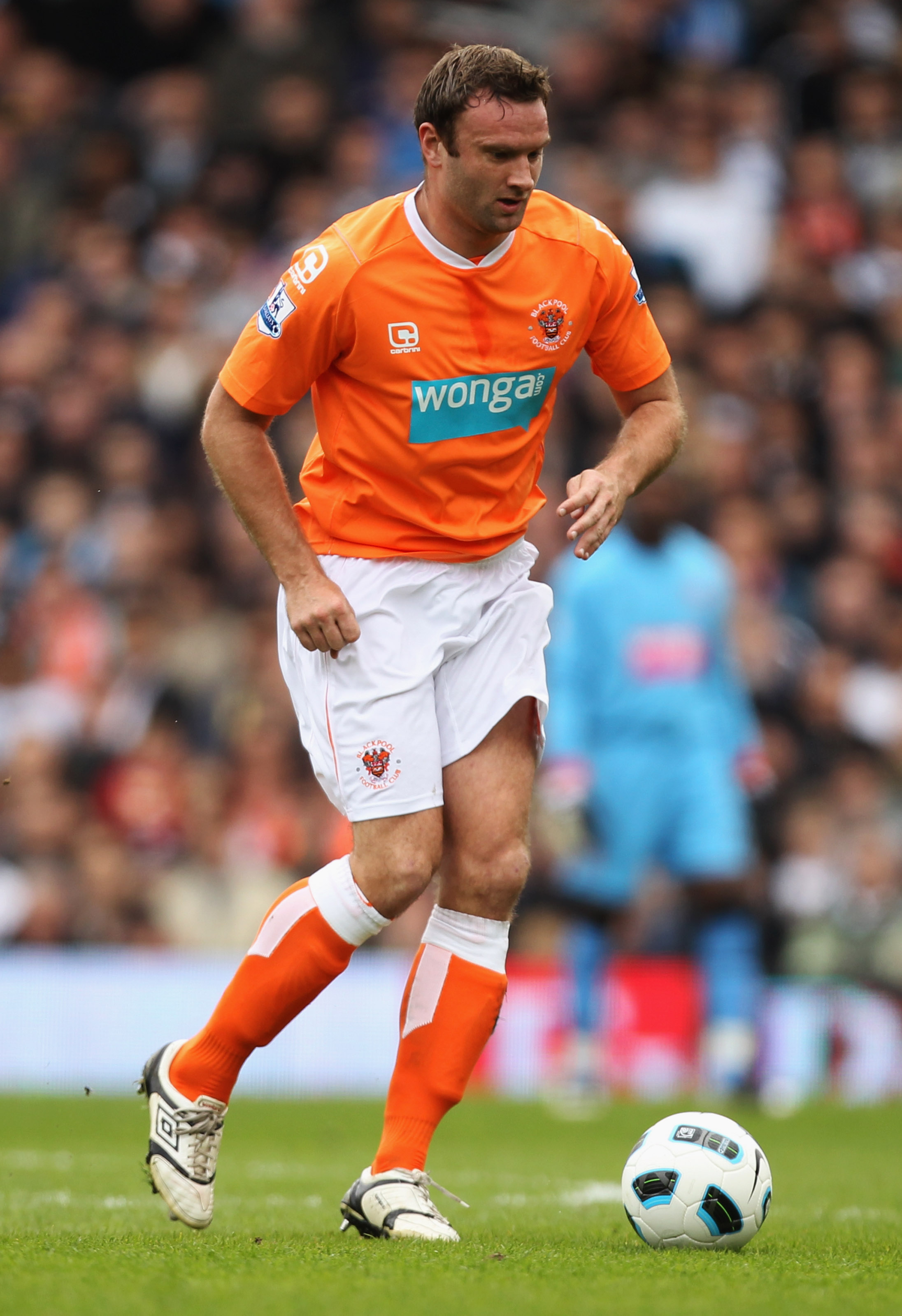 LONDON, ENGLAND - APRIL 03:  Ian Evatt of Blackpool in action during the Barclays Premier League match between Fulham and Blackpool at Craven Cottage on April 3, 2011 in London, England.  (Photo by Ian Walton/Getty Images)