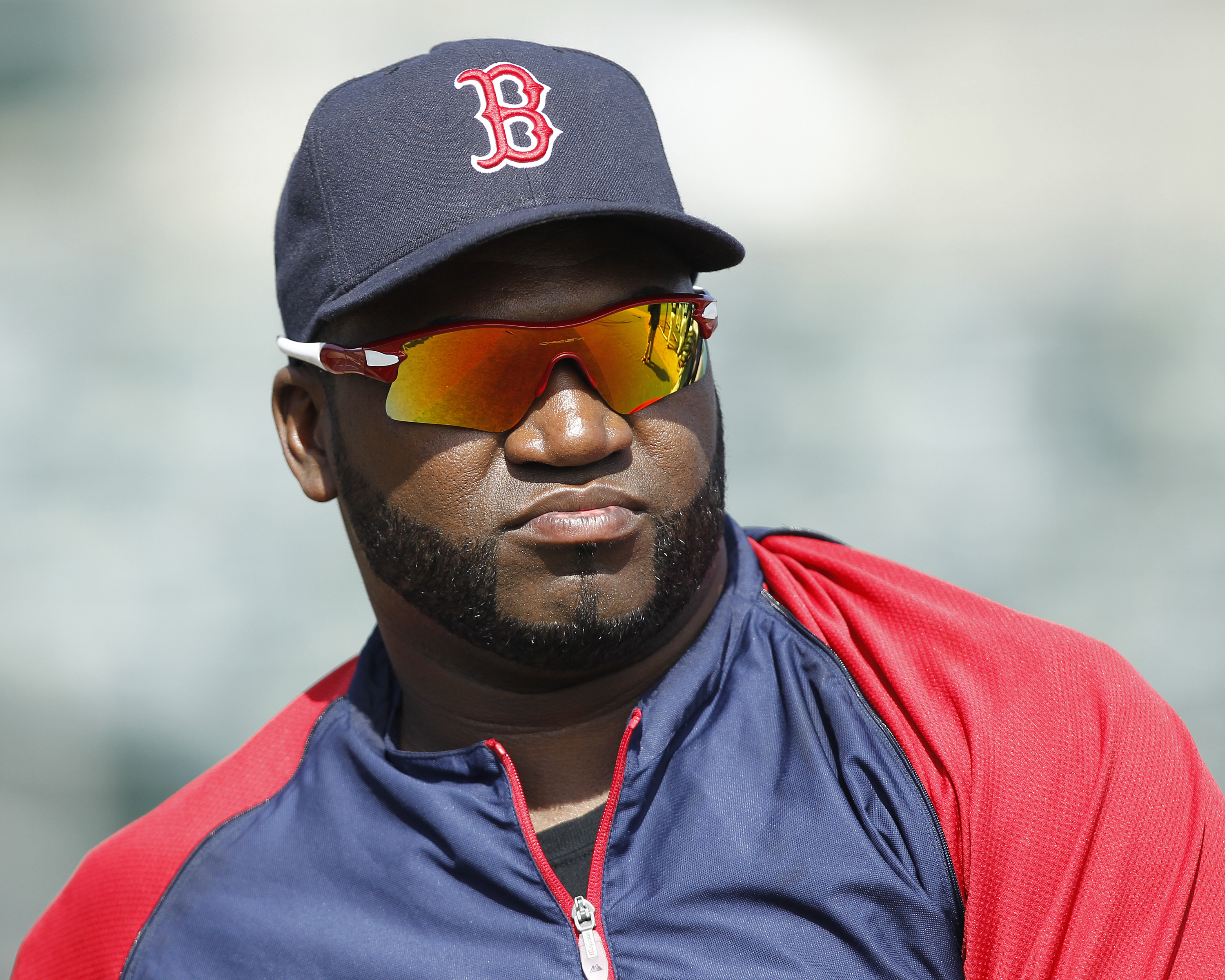 JUPITER, FL - MARCH 24: David Ortiz #34 of the Boston Red Sox warms up prior to the game against the Florida Marlins at Roger Dean Stadium on March 24, 2011 in Jupiter, Florida. (Photo by Joel Auerbach/Getty Images)