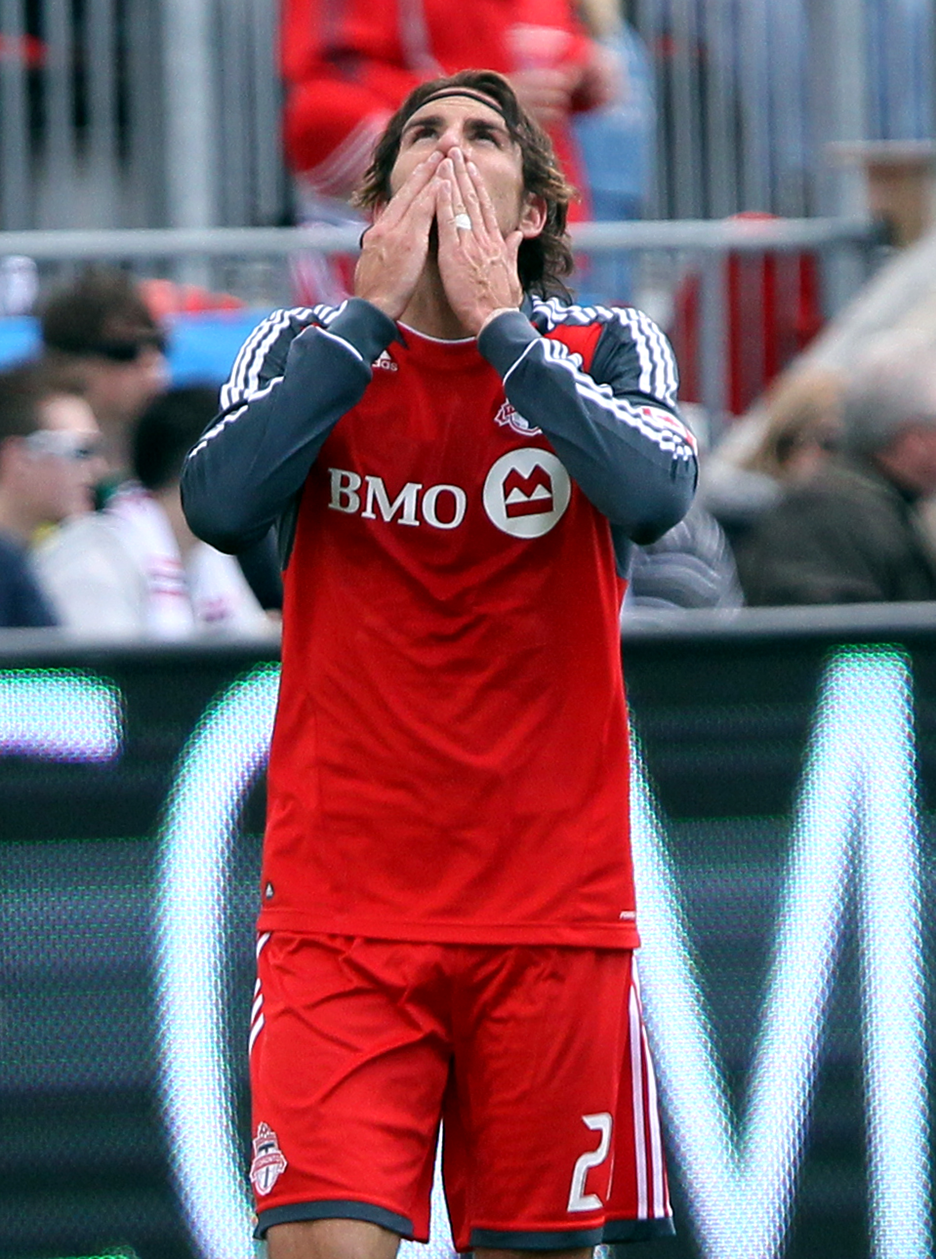 TORONTO, CANADA - APRIL 2: Alan Gordon #21 of Toronto FC celebrates goal against Chivas USA during MLS action at BMO Field April 2, 2011 in Toronto, Ontario, Canada. (Photo by Abelimages/Getty Images)