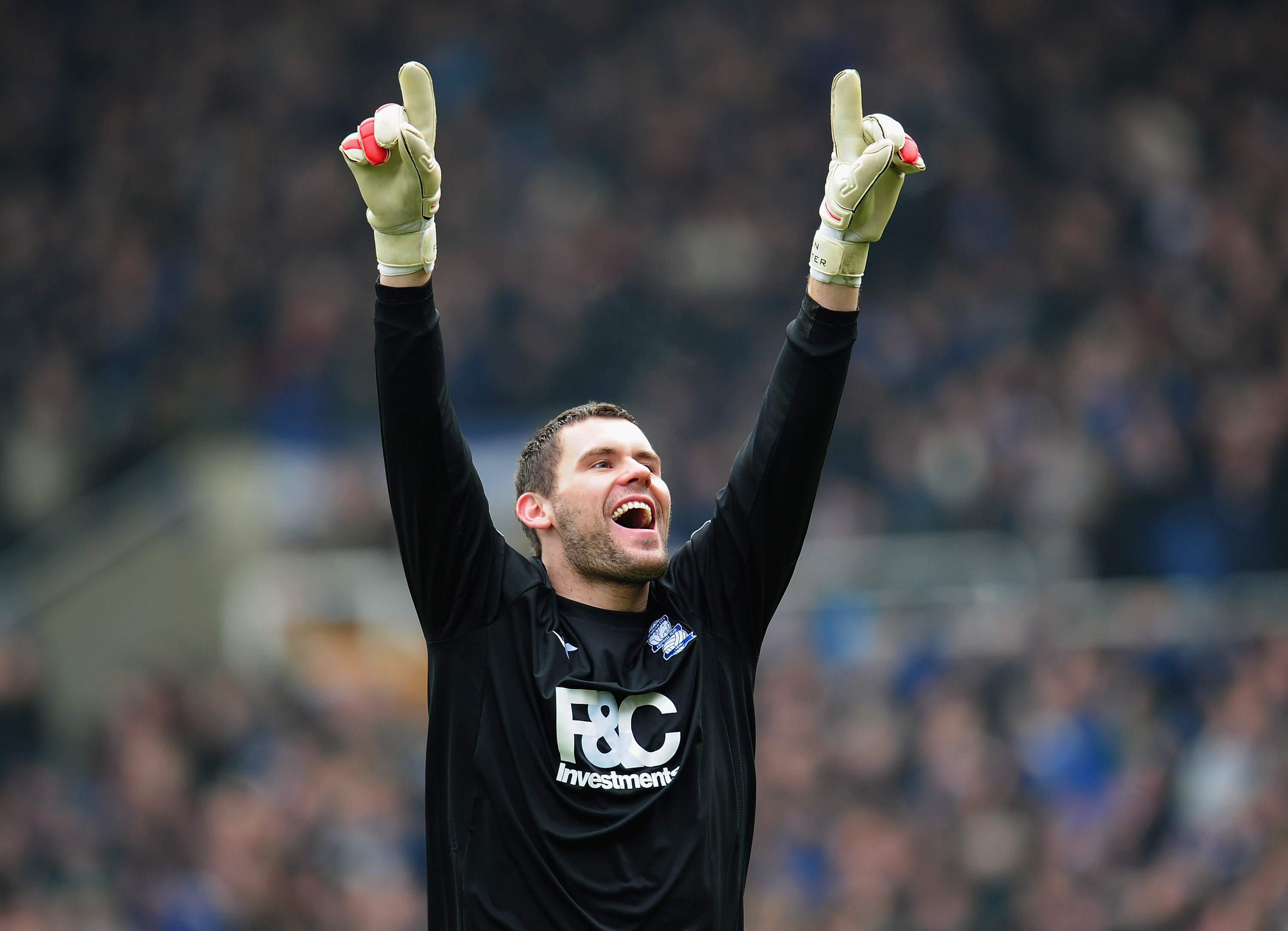 BIRMINGHAM, ENGLAND - MARCH 05:  Ben Foster celebrates after his team score during the Barclays Premier League match between Birmingham City and West Bromwich Albion  on March 5, 2011 in Birmingham, England.  (Photo by Shaun Botterill/Getty Images)