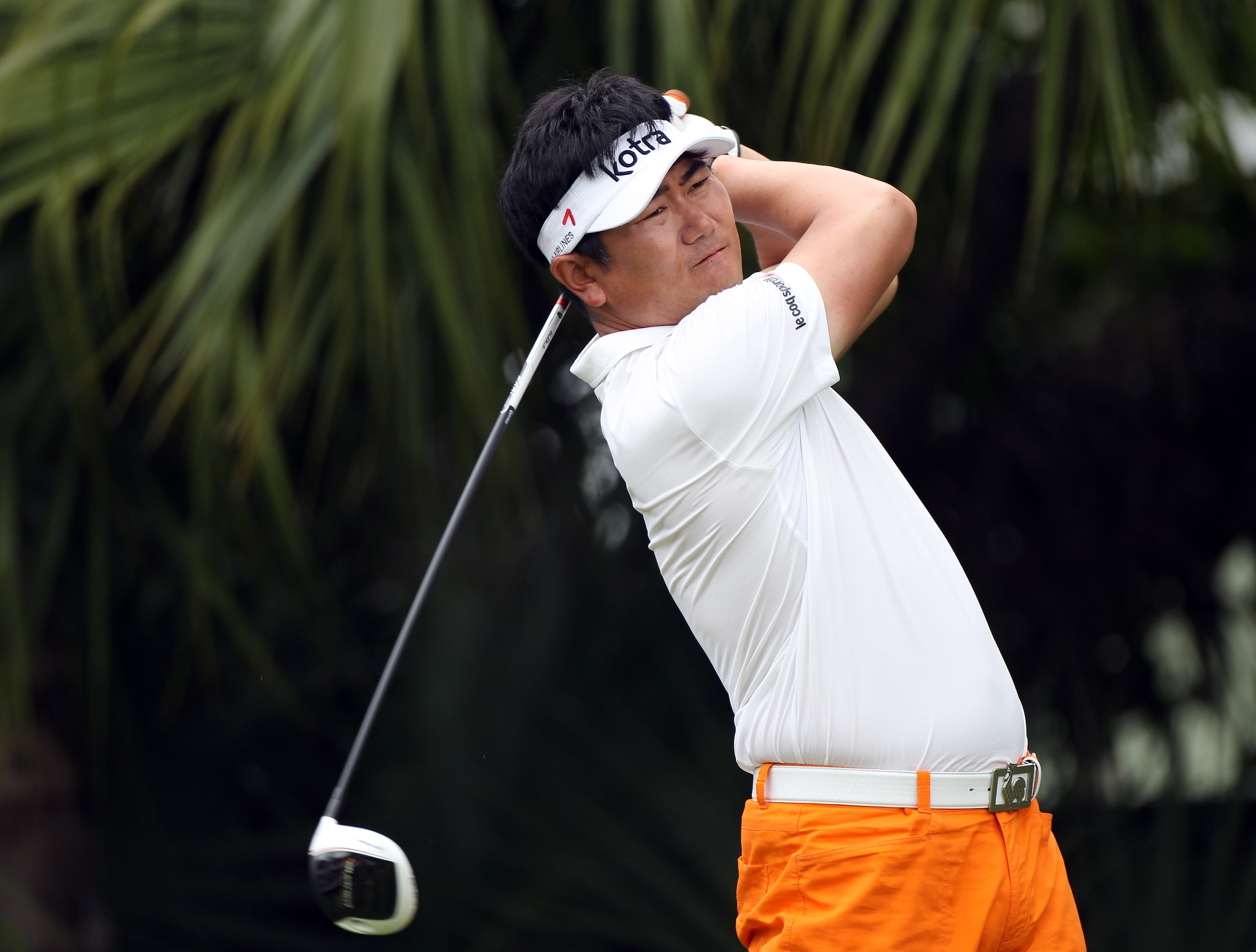 PALM BEACH GARDENS, FL - MARCH 06:  Y.E. Yang of South Korea plays a shot during the final round of The Honda Classic at PGA National Resort and Spa on March 6, 2011 in Palm Beach Gardens, Florida.  (Photo by Sam Greenwood/Getty Images)