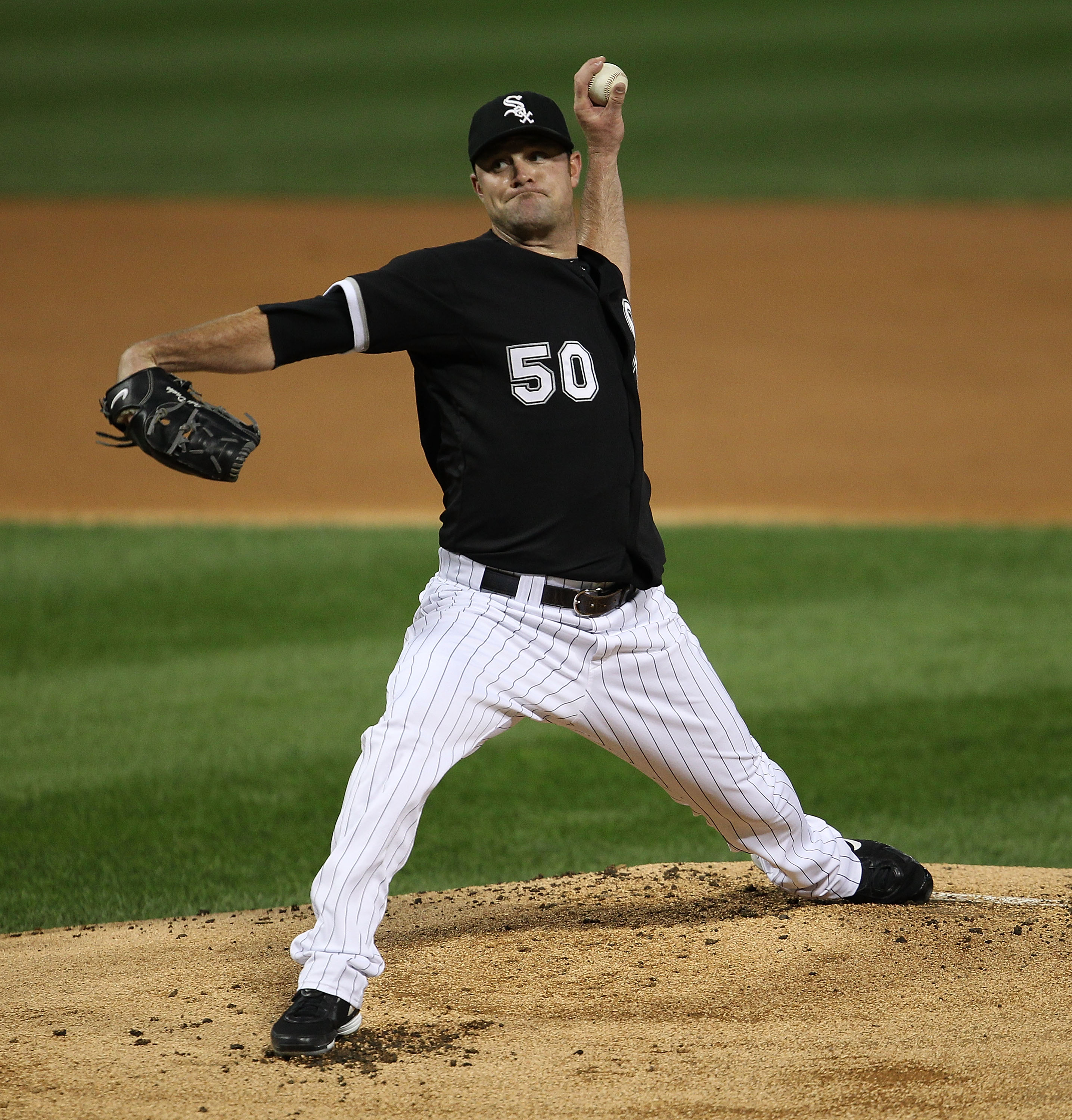 Chicago White Sox pitcher John Danks throws against the Detroit