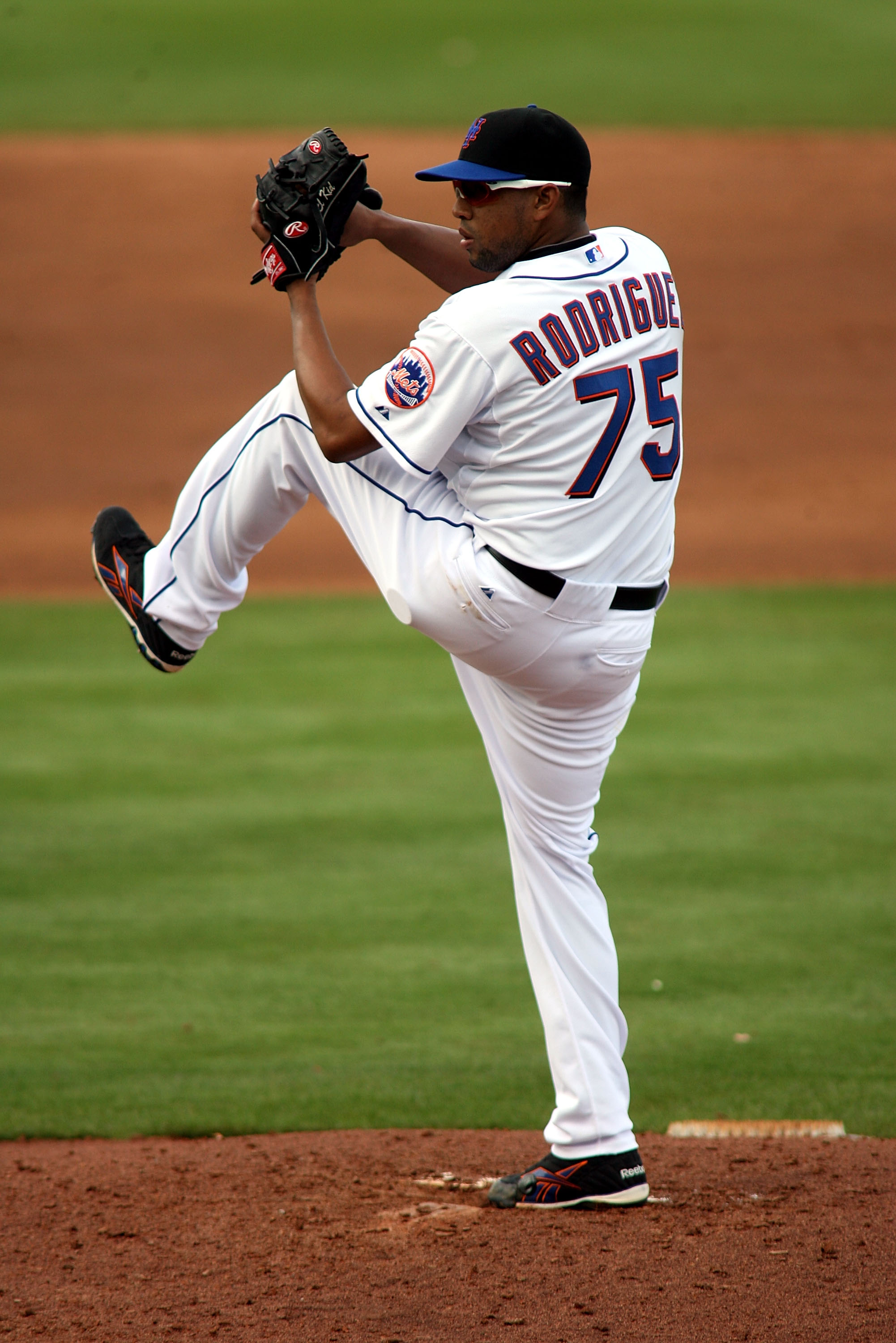 New York Mets pitcher Francisco Rodriguez (#75) steps in at the