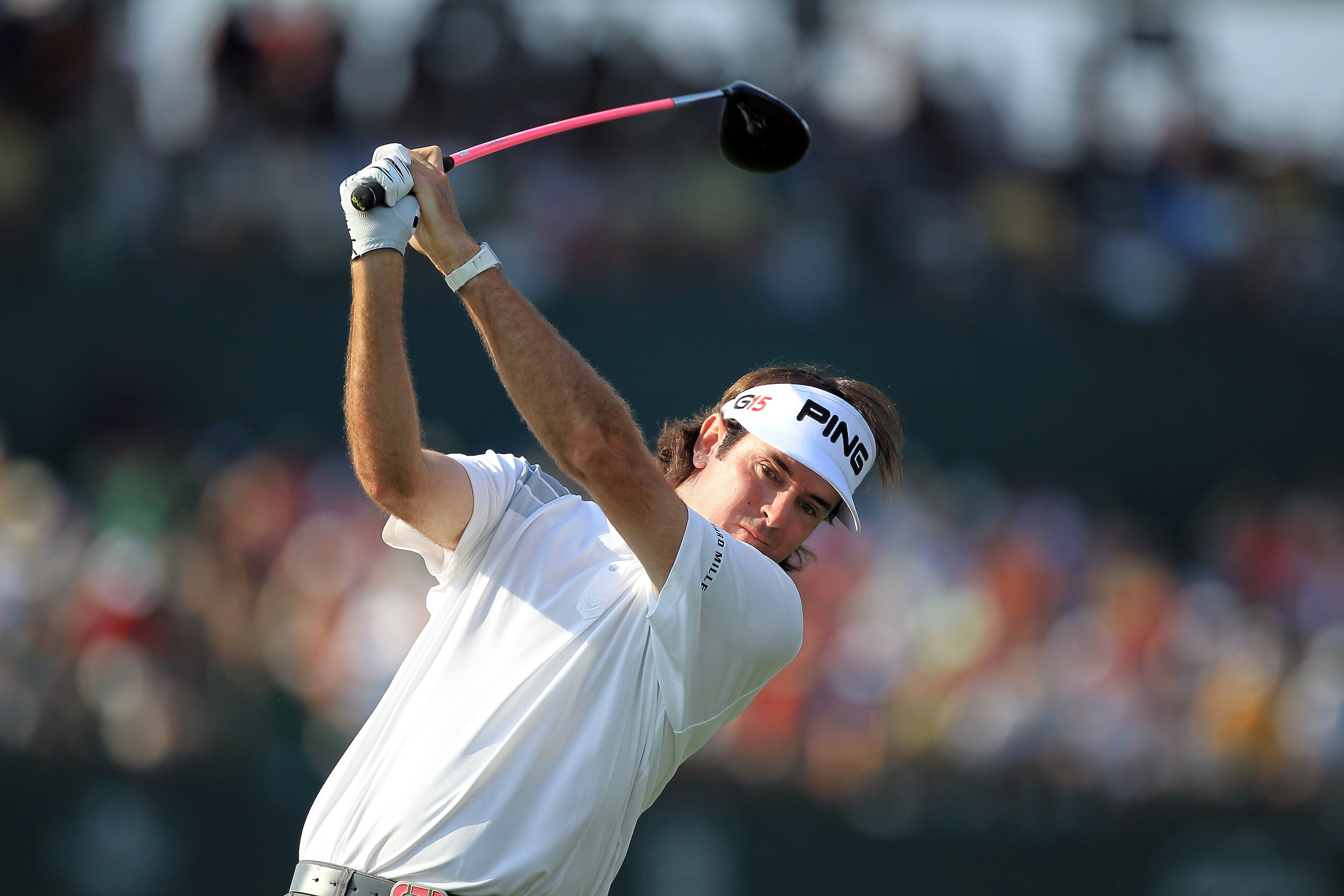 ORLANDO, FL - MARCH 27: Bubba Watson of the USA plays his tee shot on the 16th hole during the final round of the 2011 Arnold Palmer Invitational presented by Mastercard at the Bay Hill Lodge and Country Club on March 27, 2011 in Orlando, Florida. (Phot ORLANDO, FL - MARCH 27: Bubba Watson of the USA plays his tee shot on the 16th hole during the final round of the 2011 Arnold Palmer Invitational presented by Mastercard at the Bay Hill Lodge and Country Club on March 27, 2011 in Orlando, Florida. (Phot