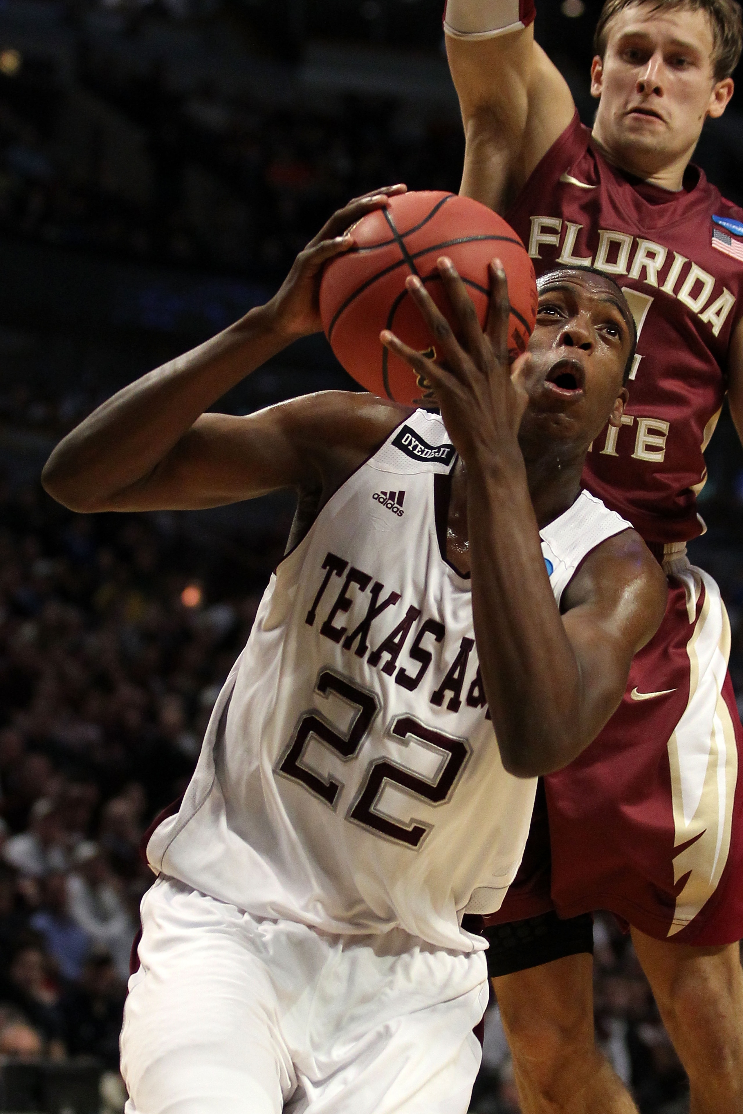CHICAGO, IL - MARCH 18:  Khris Middleton #22 of the Texas A&M Aggies looks to shoots against the Florida State Seminoles in the first half during the second round of the 2011 NCAA men's basketball tournament at the United Center on March 18, 2011 in Chica