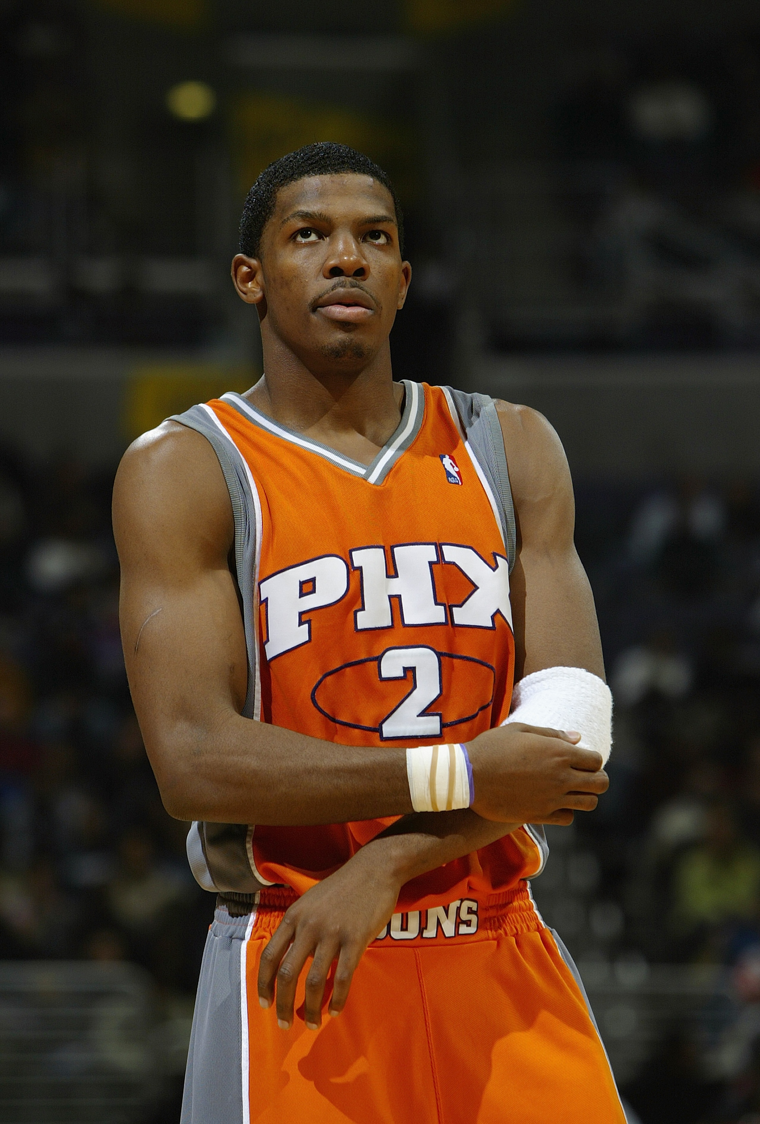 WASHINGTON - JANUARY 30:  Joe Johnson #2 of the Phoenix Suns stands on the court during the game against the Washington Wizards at MCI Center on January 30, 2004 in Washington, D.C.  The Wizards won 105-100.  NOTE TO USER: User expressly acknowledges and