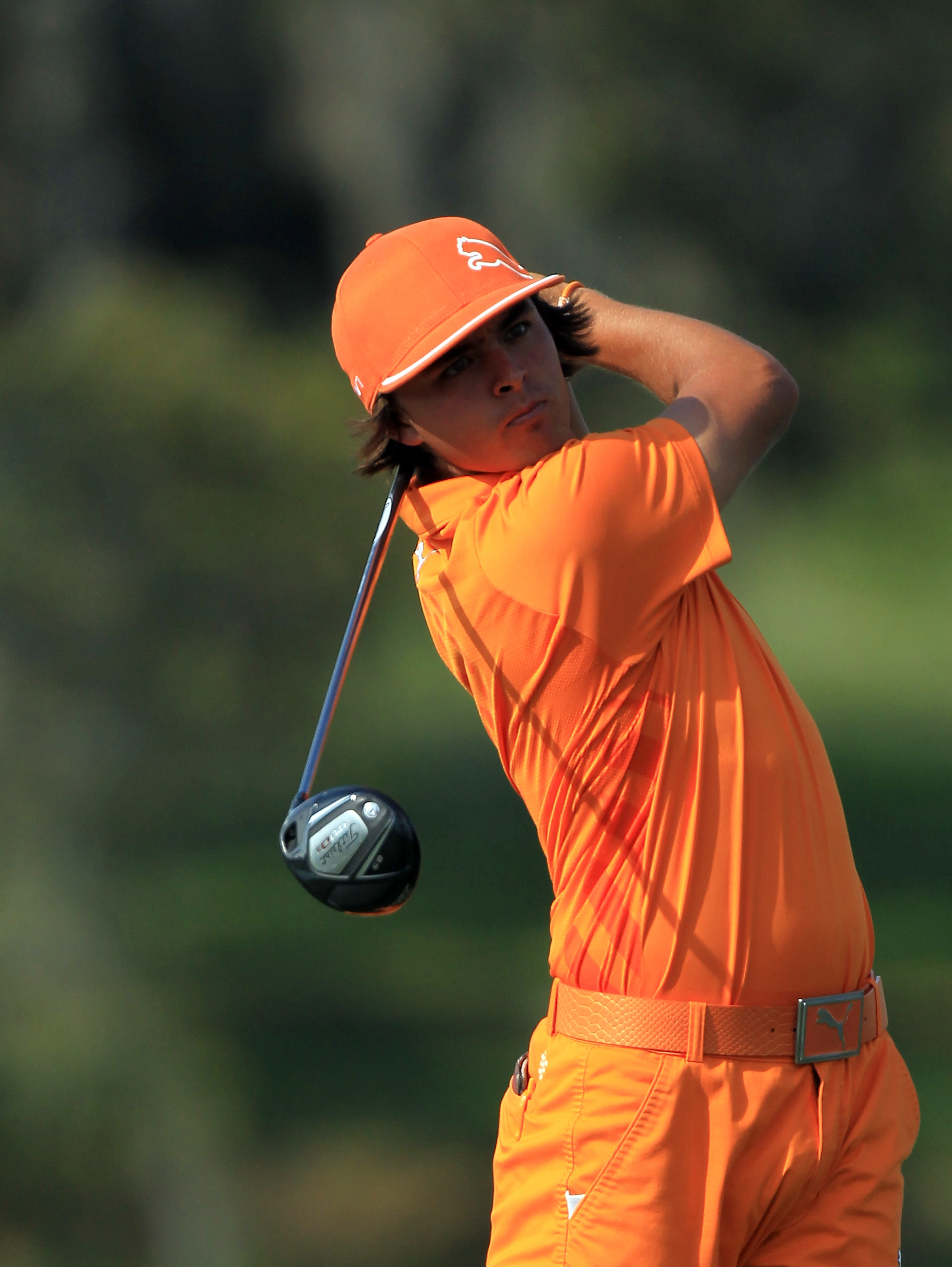 ORLANDO, FL - MARCH 27:  Rickie Fowler of the USA plays his tee shot on the 16th hole during the final round of the 2011 Arnold Palmer Invitational presented by Mastercard at the Bay Hill Lodge and Country Club on March 27, 2011 in Orlando, Florida.  (Pho