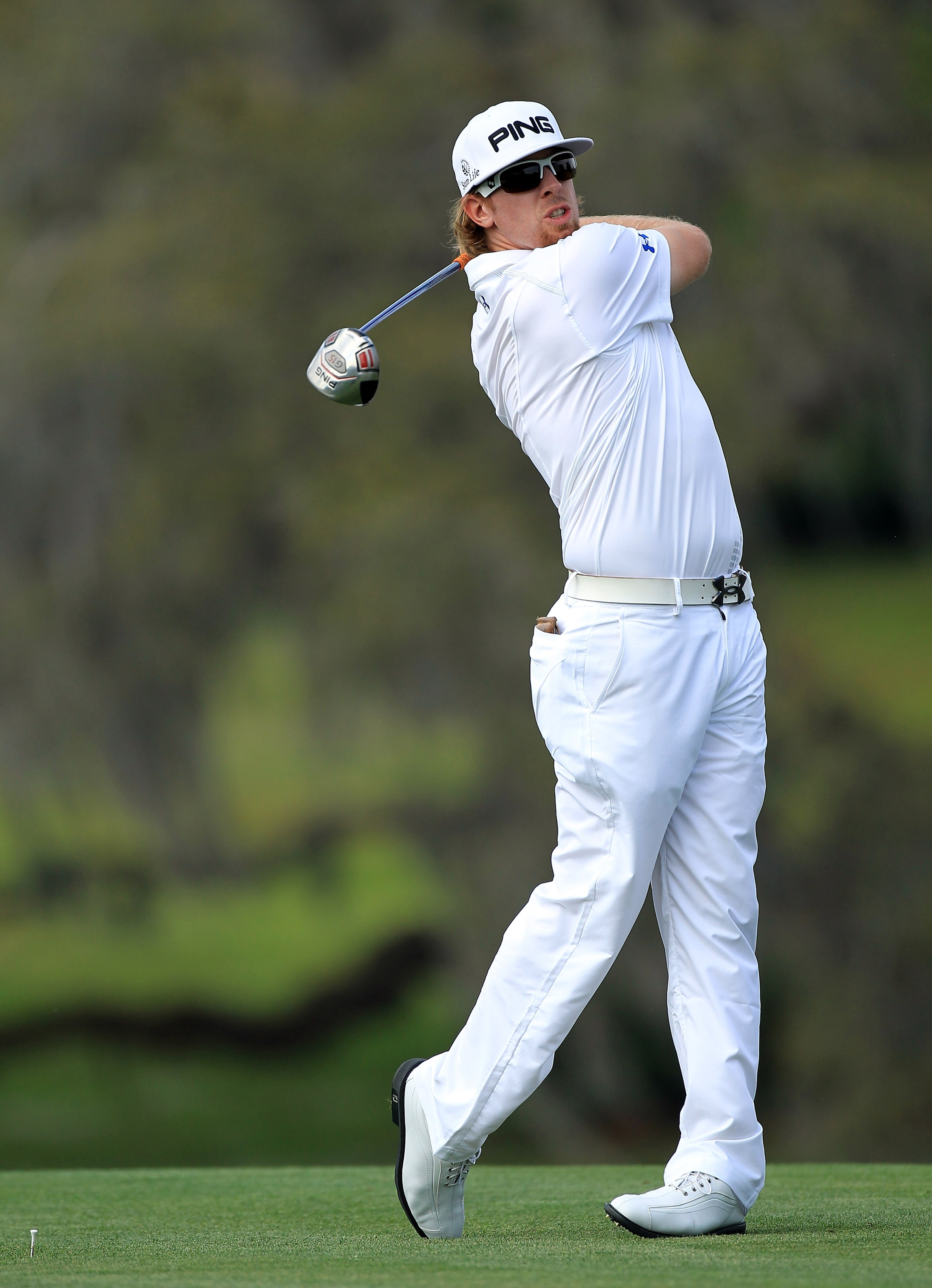ORLANDO, FL - MARCH 26:  Hunter Mahan plays hie tee shot at the 16th hole during the third round of the 2011 Arnold Palmer Invitational presented by Mastercard at the Bay Hill Lodge and Country Club on March 26, 2011 in Orlando, Florida.  (Photo by David