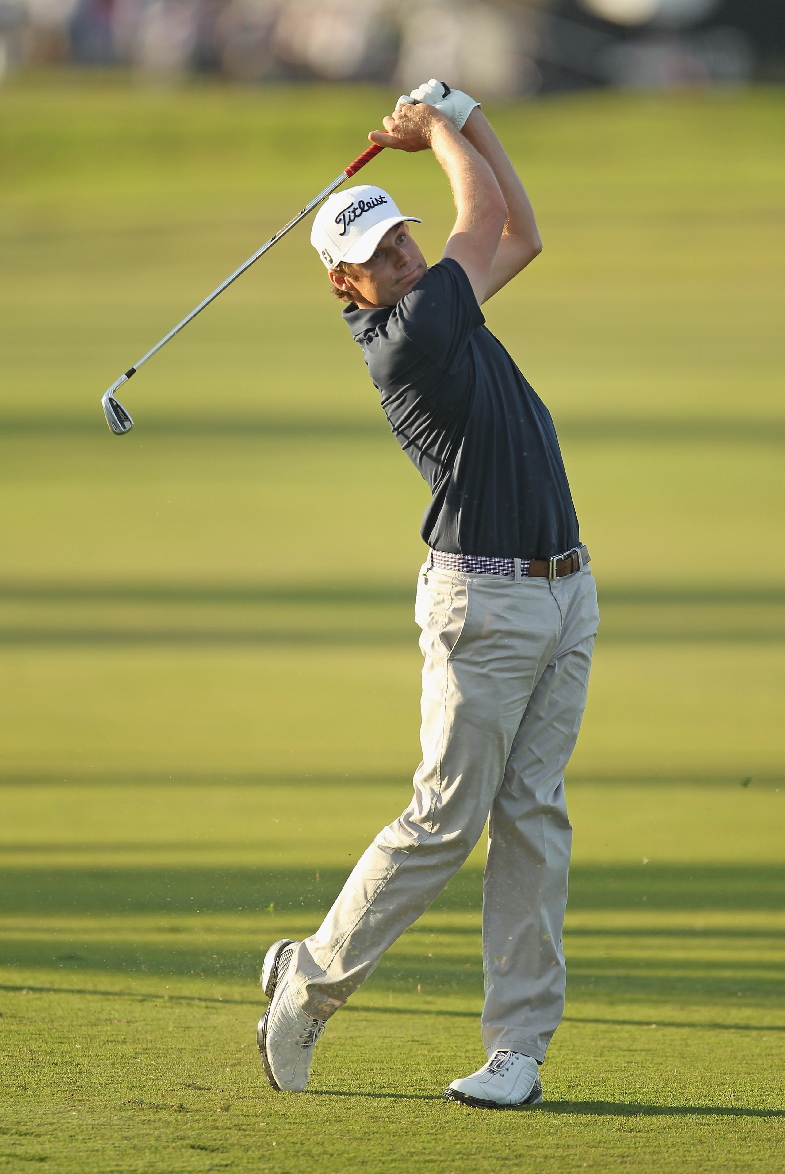 DORAL, FL - MARCH 13:  Nick Watney hits his approach shot on the 18th hole during the final round of the 2011 WGC- Cadillac Championship at the TPC Blue Monster at the Doral Golf Resort and Spa on March 13, 2011 in Doral, Florida.  (Photo by Mike Ehrmann/