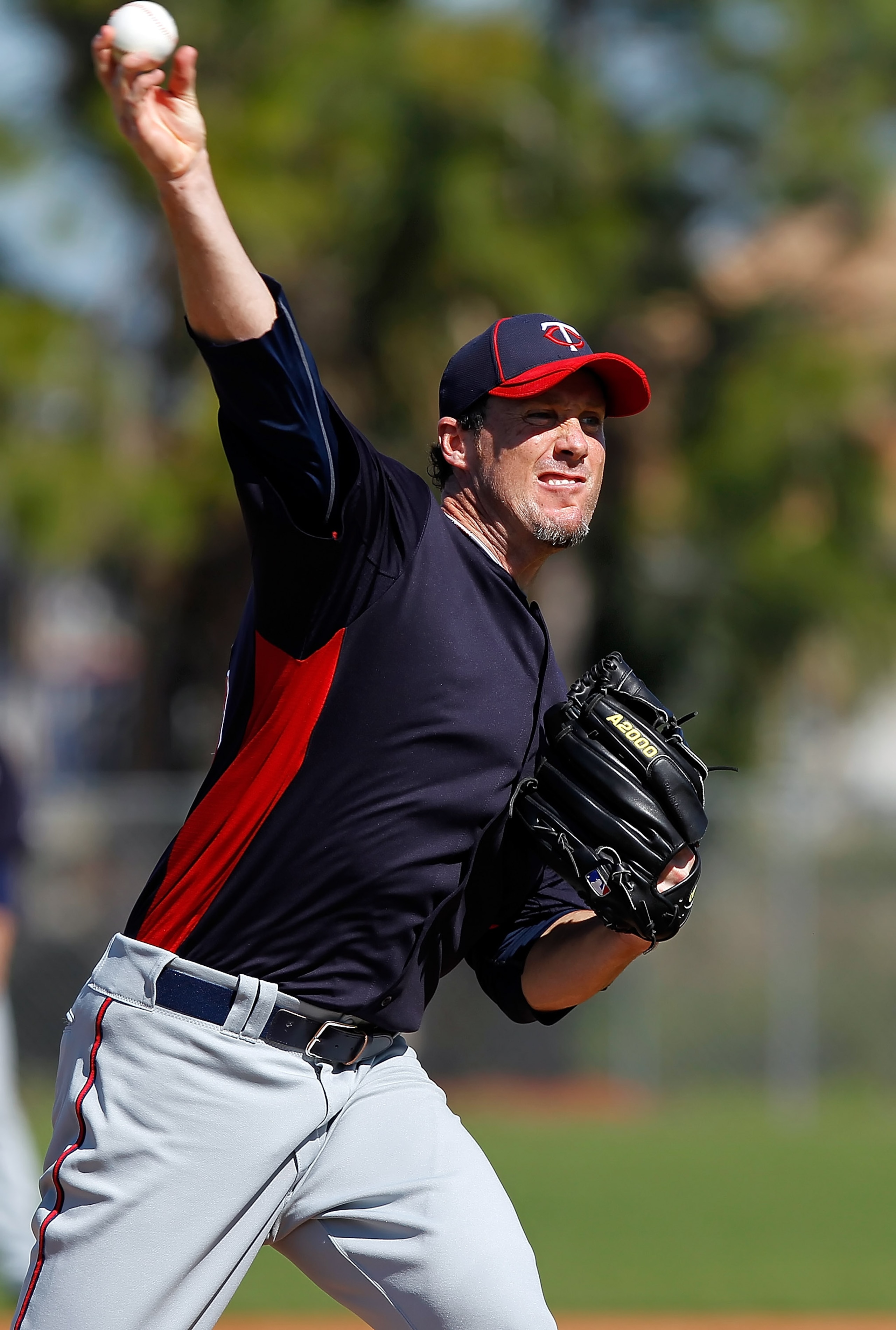 FORT MYERS, FL - FEBRUARY 23:  Pitcher Joe Nathan #36 of the Minnesota Twins throws during a spring training workout session at Hammond Stadium on February 23, 2011 in Fort Myers, Florida.  (Photo by J. Meric/Getty Images)