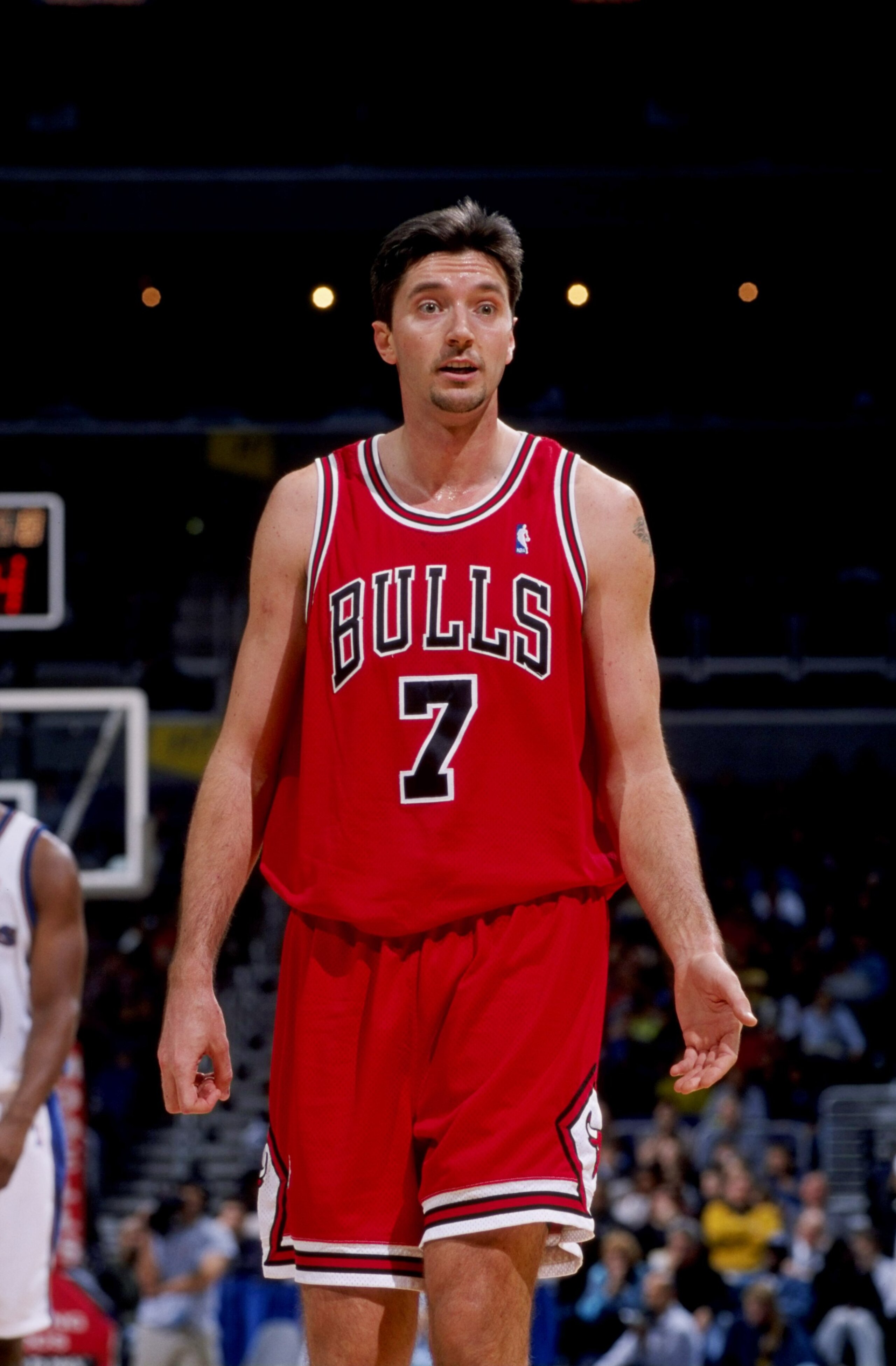 19 Feb 1999: Toni Kukoc #7 of the Chicago Bulls looking on during the game against the Washington Wizards at the MCI Center in Washington, D.C. The Wizards defeated the Bull 93-91. Mandatory Credit: Doug Pensinger /Allsport 19 Feb 1999: Toni Kukoc #7 of the Chicago Bulls looking on during the game against the Washington Wizards at the MCI Center in Washington, D.C. The Wizards defeated the Bull 93-91. Mandatory Credit: Doug Pensinger /Allsport