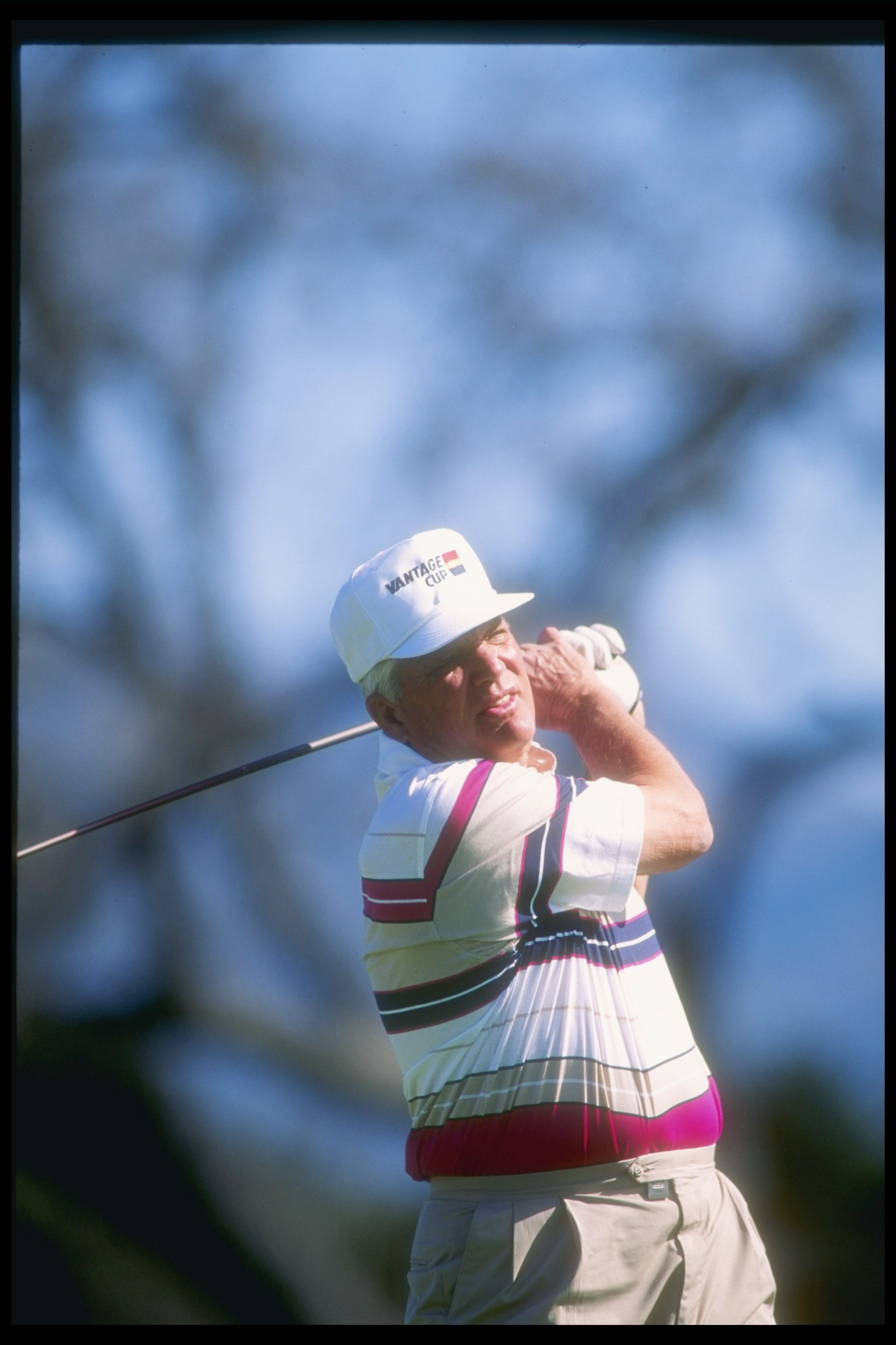 MAR 1993:  SENIOR PGA GOLFER BOB GOALBY WATCHES HIS SHOT FROM THE TEE DURING THE GTE WEST CLASSIC AT OJAI VALLEY COUNTRY CLUB IN OJAI, CALIFORNIA. Mandatory Credit: Gary Newkirk  /Allsport