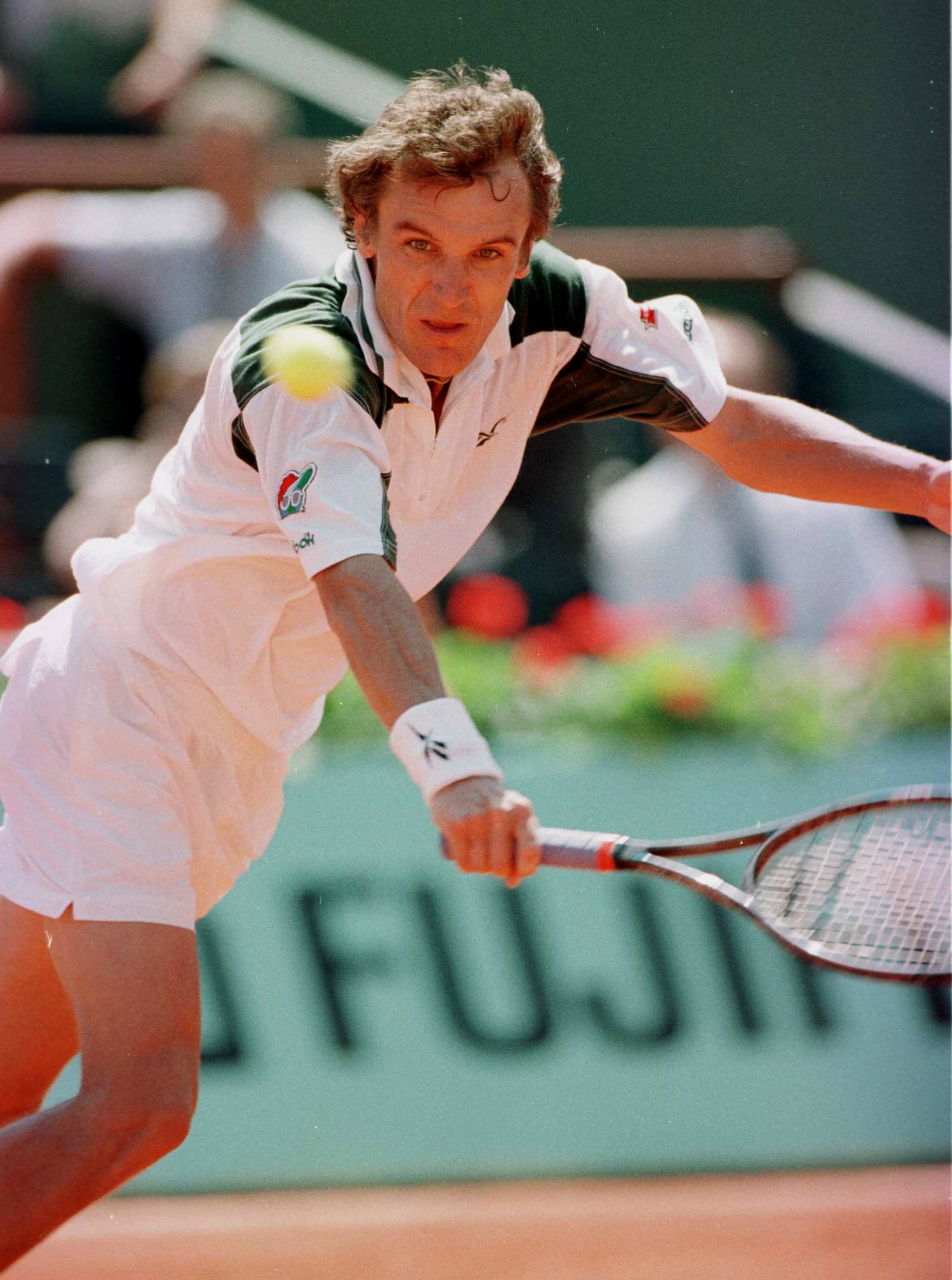 29 May 1996:    Mats Wilander of Sweden in action against Todd Martin of the USA during the second round of the French Open at Roland Garros ,Paris. Mandatory Credit: Clive Brunskill/ALLSPORT