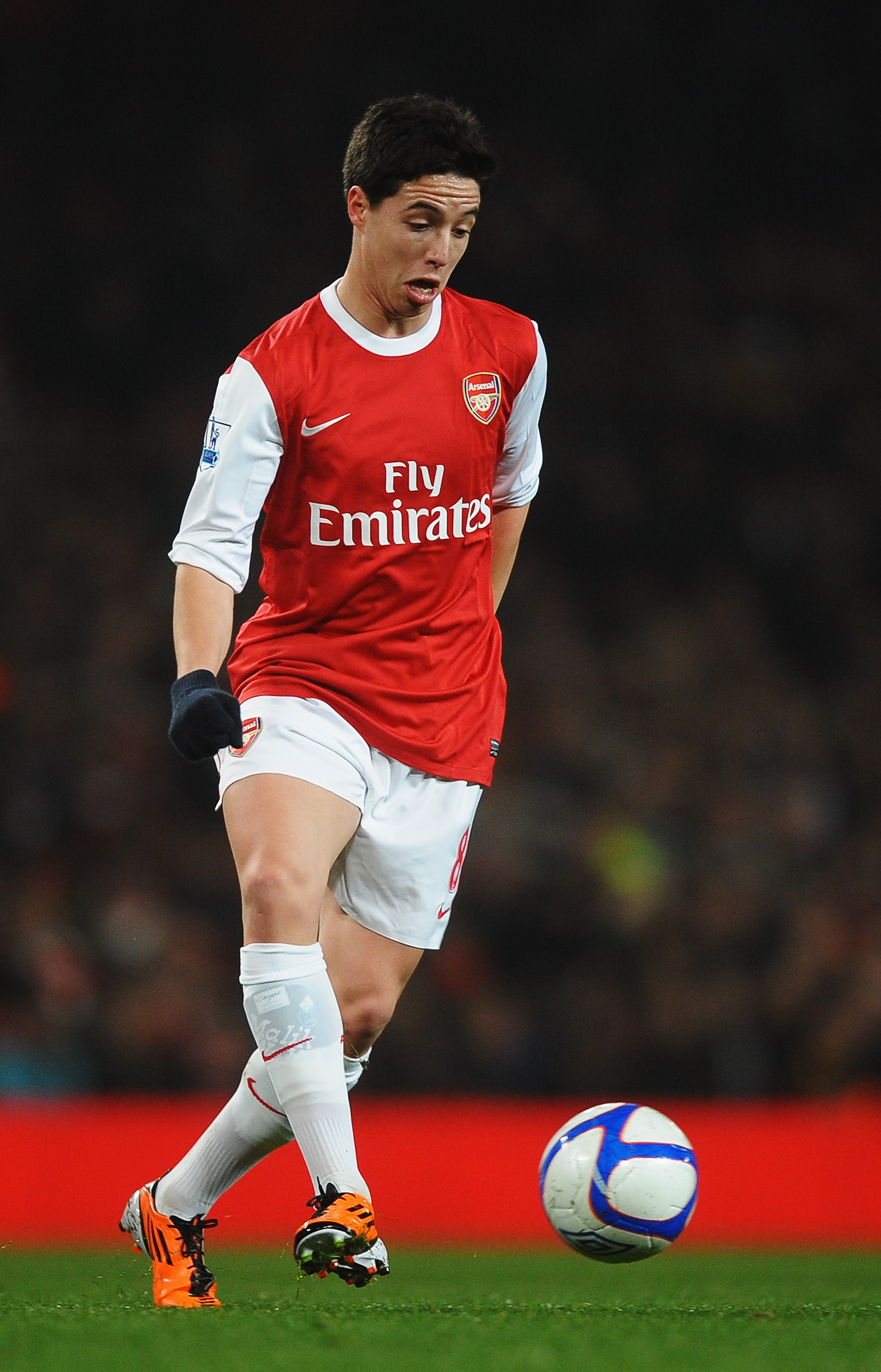 LONDON, UNITED KINGDOM - MARCH 02:  Samir Nasri of Arsenal runs with the ball during the FA Cup sponsored by E.ON 5th Round Replay match between between Arsenal and Leyton Orient at the Emirates Stadium on March 2, 2011 in London, England.  (Photo by Laur