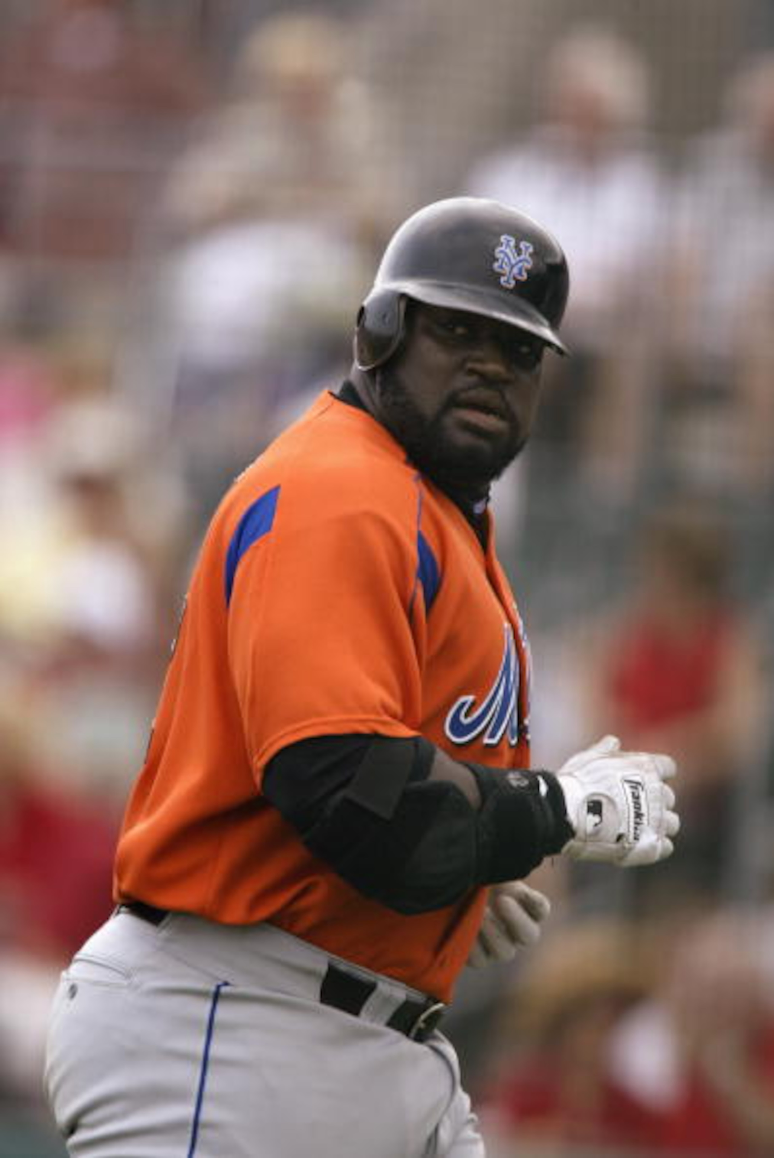 JUPITER, FL - MARCH 3: First baseman Mo Vaughn #42 of the New York Mets rounds the bases during the MLB Grapefruit League Spring Training game against the St. Louis Cardinals on March 3, 2003 at Roger Dean Stadium in Jupiter, Florida. The Cardinals won JUPITER, FL - MARCH 3: First baseman Mo Vaughn #42 of the New York Mets rounds the bases during the MLB Grapefruit League Spring Training game against the St. Louis Cardinals on March 3, 2003 at Roger Dean Stadium in Jupiter, Florida. The Cardinals won