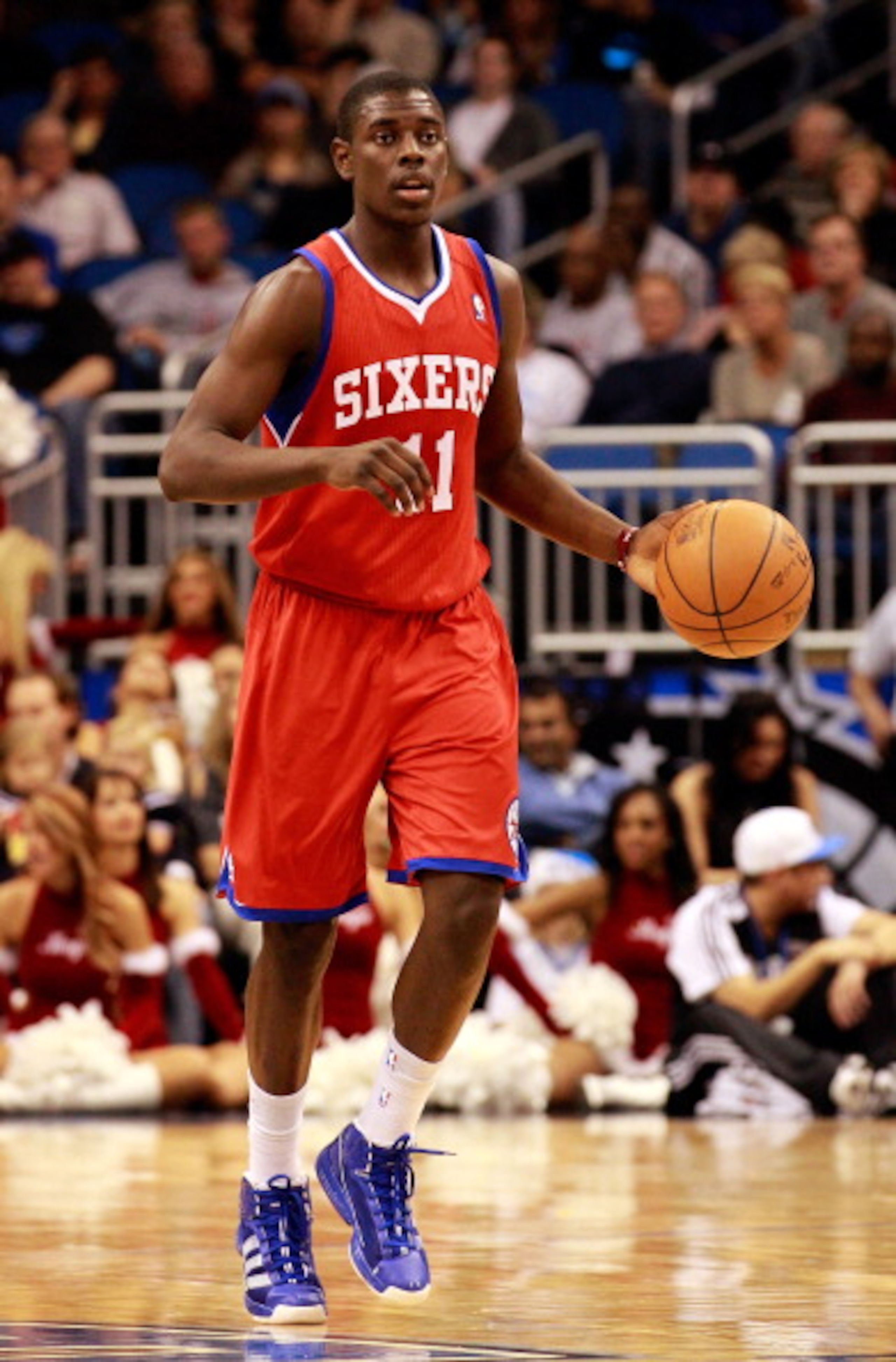 ORLANDO, FL - DECEMBER 18: Jrue Holiday #11 of the Philadelphia 76ers brings the ball up the court during the game against the Orlando Magic at Amway Arena on December 18, 2010 in Orlando, Florida. NOTE TO USER: User expressly acknowledges and agrees th ORLANDO, FL - DECEMBER 18: Jrue Holiday #11 of the Philadelphia 76ers brings the ball up the court during the game against the Orlando Magic at Amway Arena on December 18, 2010 in Orlando, Florida. NOTE TO USER: User expressly acknowledges and agrees th