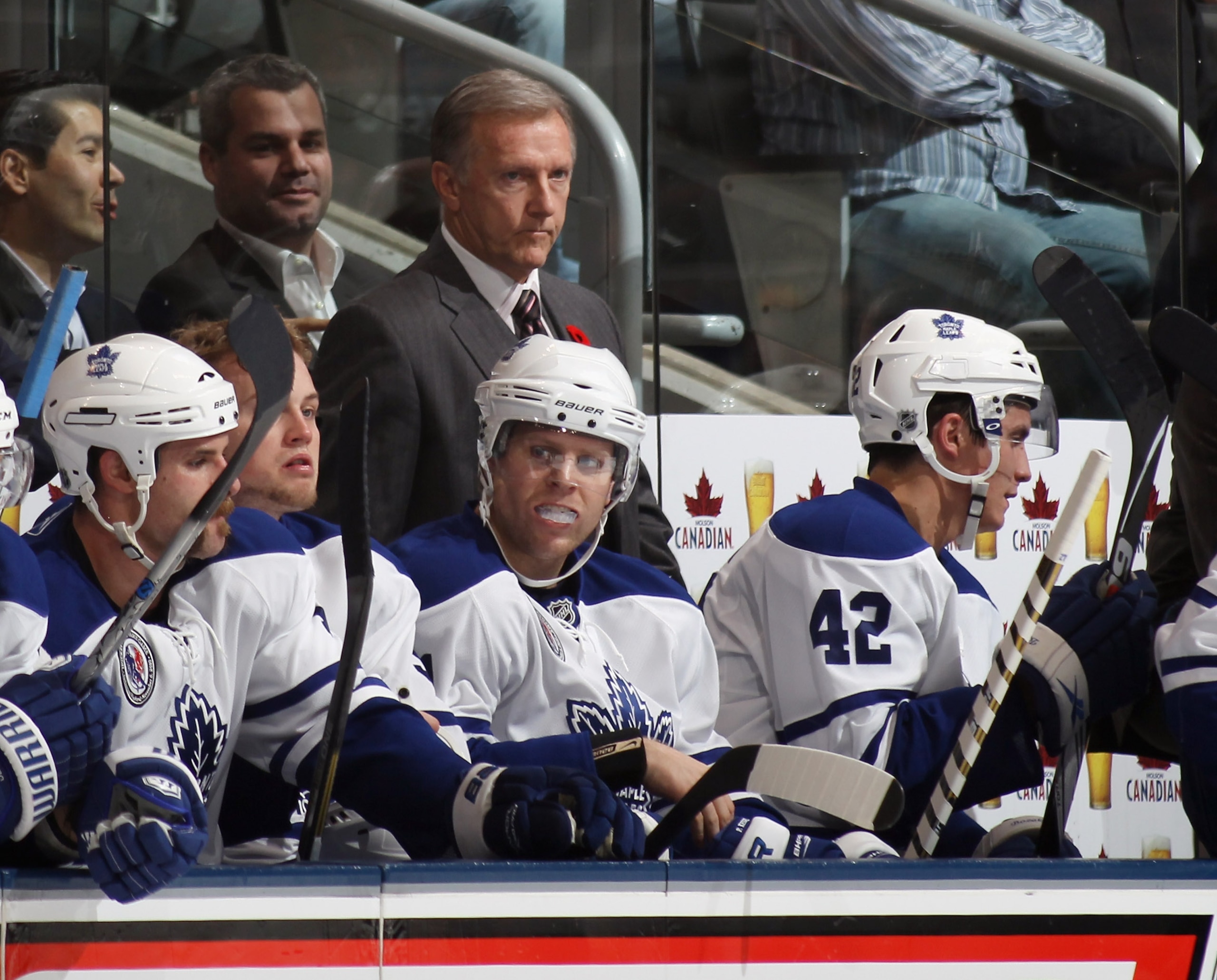 TORONTO, ON - NOVEMBER 06: Head coach Ron Wilson of the Toronto Maple Leafs watches the game against the Buffalo Sabres at the Air Canada Centre on November 6, 2010 in Toronto, Canada.  (Photo by Bruce Bennett/Getty Images)